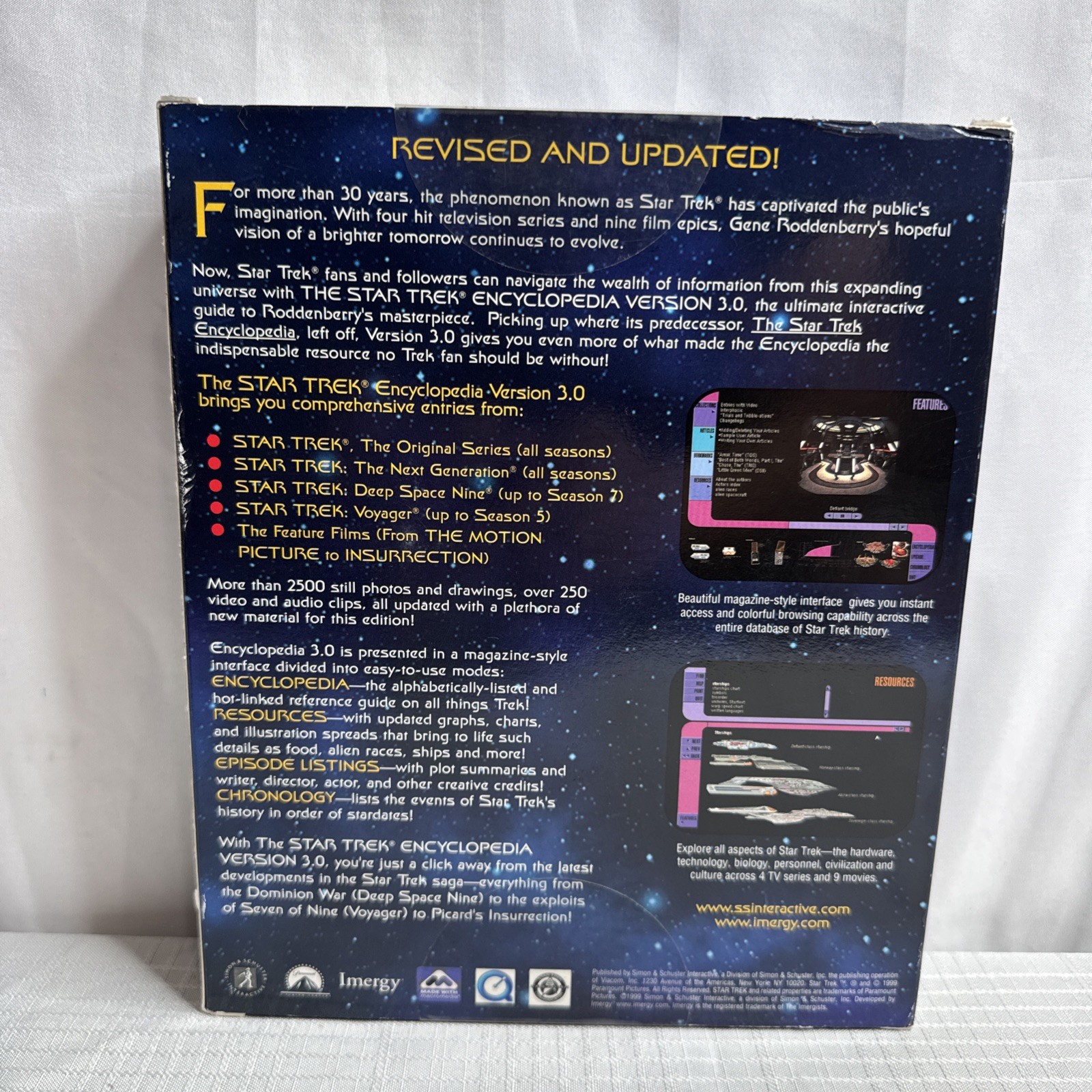 Star Trek Encyclopedia Reference Guide to Future V3 CD-ROM WIN/MAC 1999 SEALED