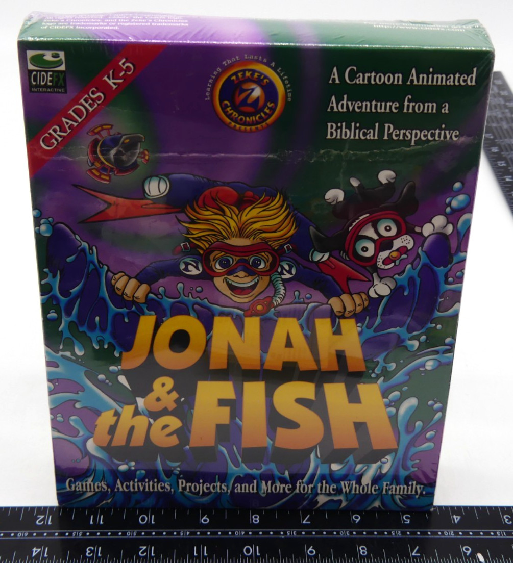 New Vintage Zeke’s Chronicles Jonah & The Fish Big Box PC 95 Mac Game CIDEFX