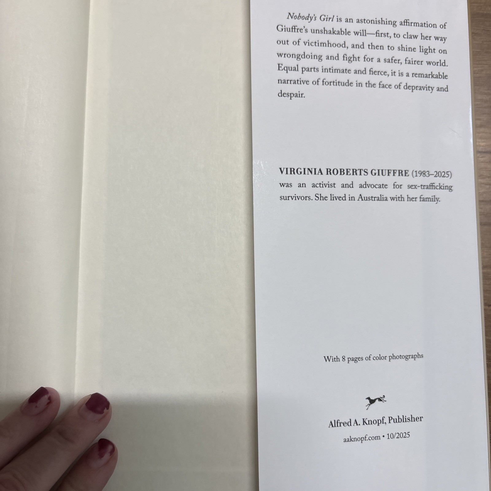 Nobody’s Girl : A Memoir of Surviving Abuse and Fighting for Justice by Virginia