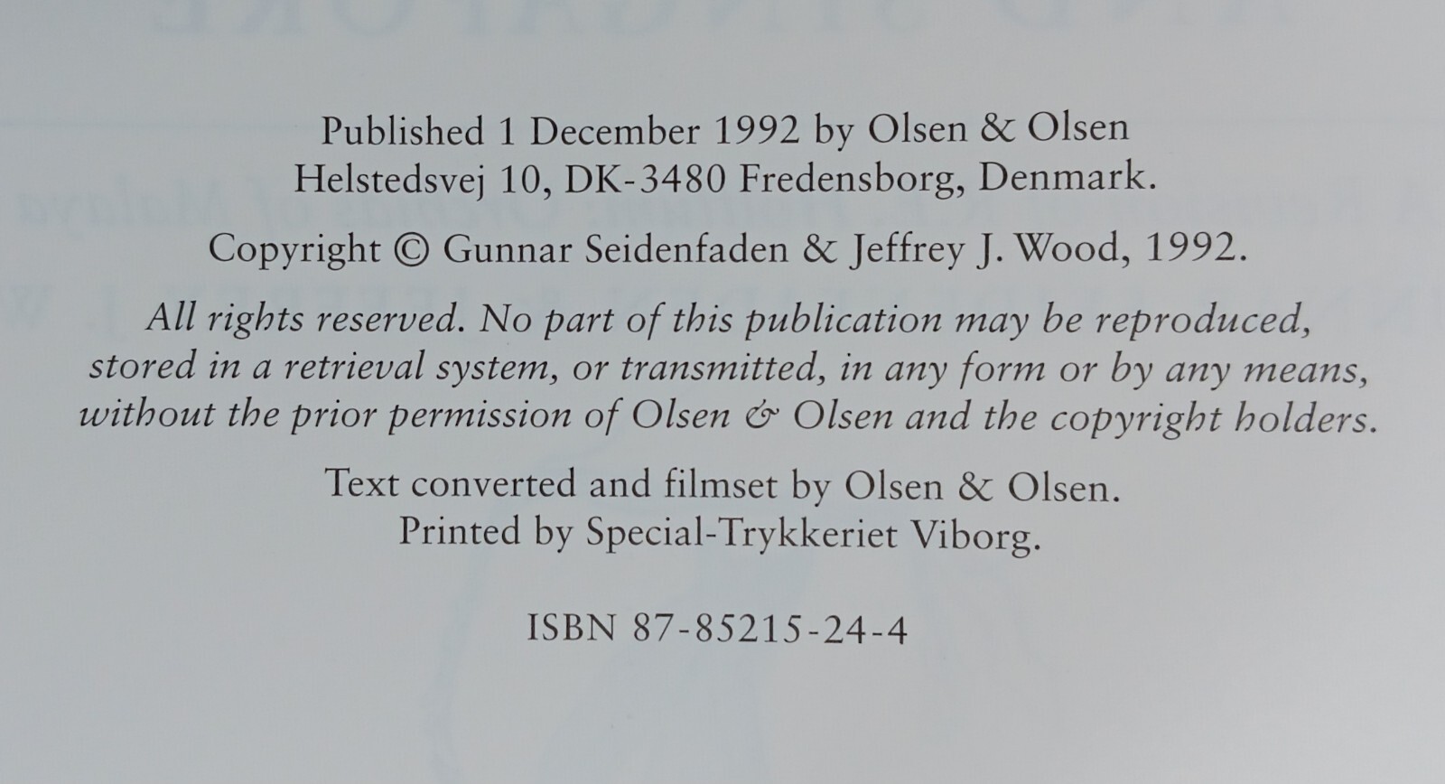 The Orchids of Peninsular Malaysia & Singapore (Seidenfaden & Wood • 1992)