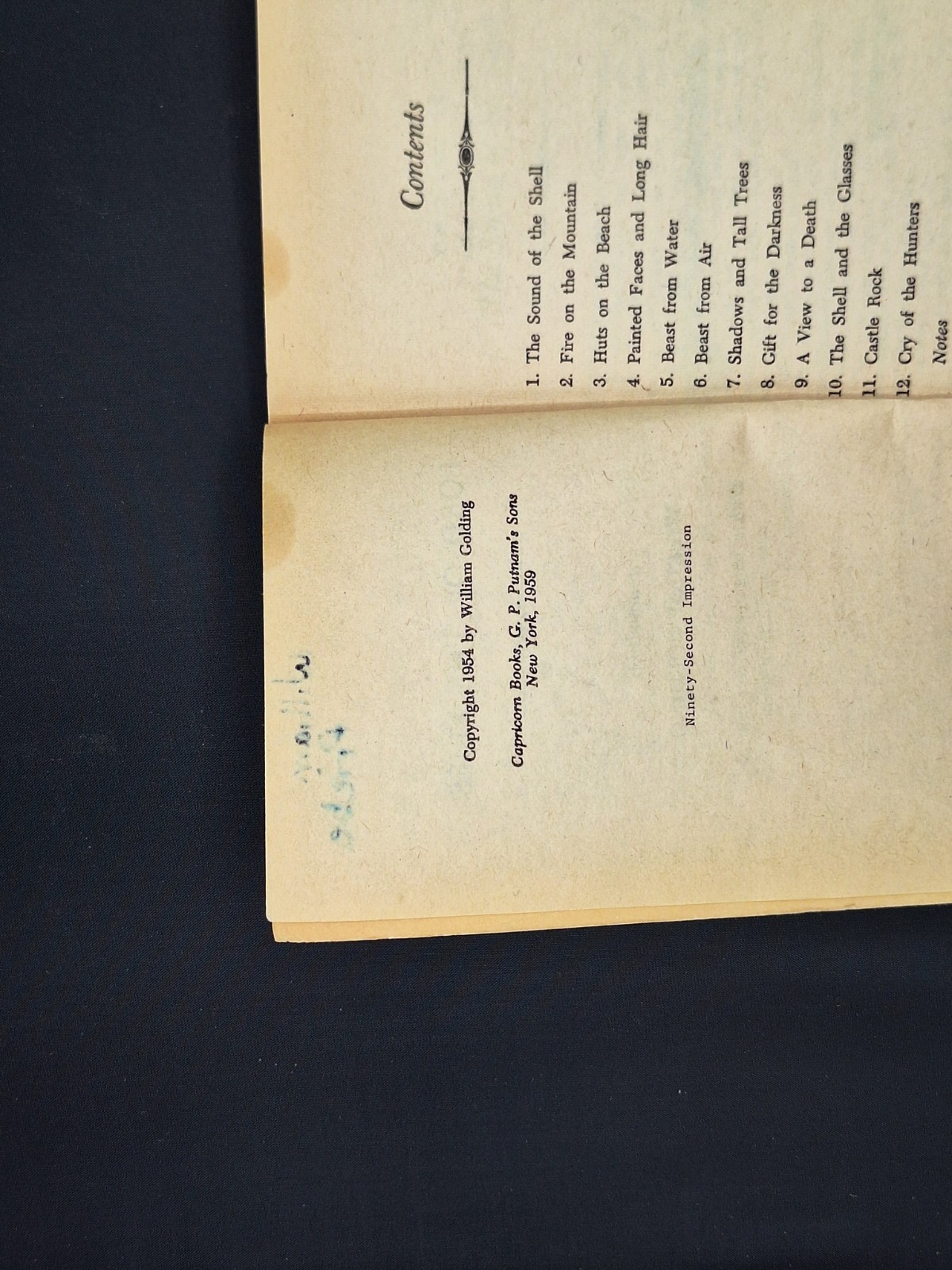 Lord Of The Flies by William Golding Capricorn Books 1959 Paperback