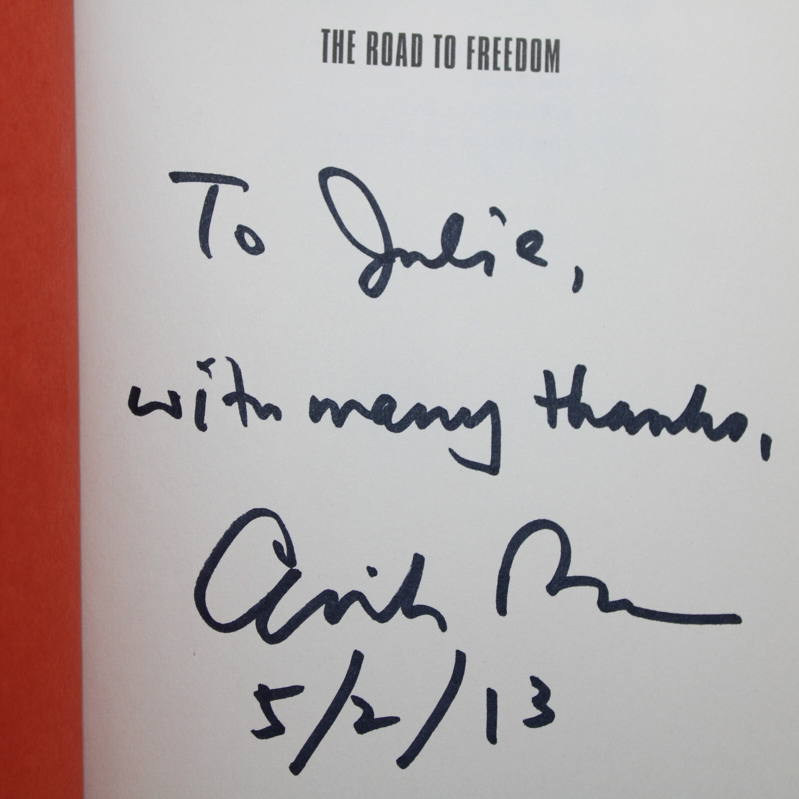 SIGNED The Road To Freedom By Arthur C. Brooks Hardcover Book With Dust Jacket