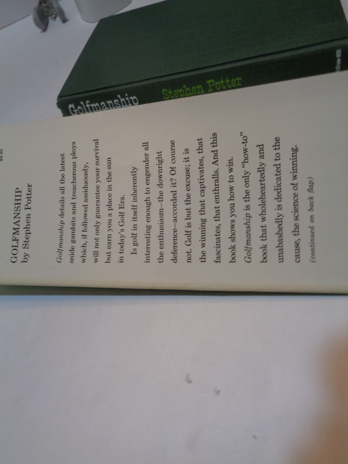 „Golfmanship“ By Stephen Potter 1968 First Edition Hardcover. Witty, Urbane.