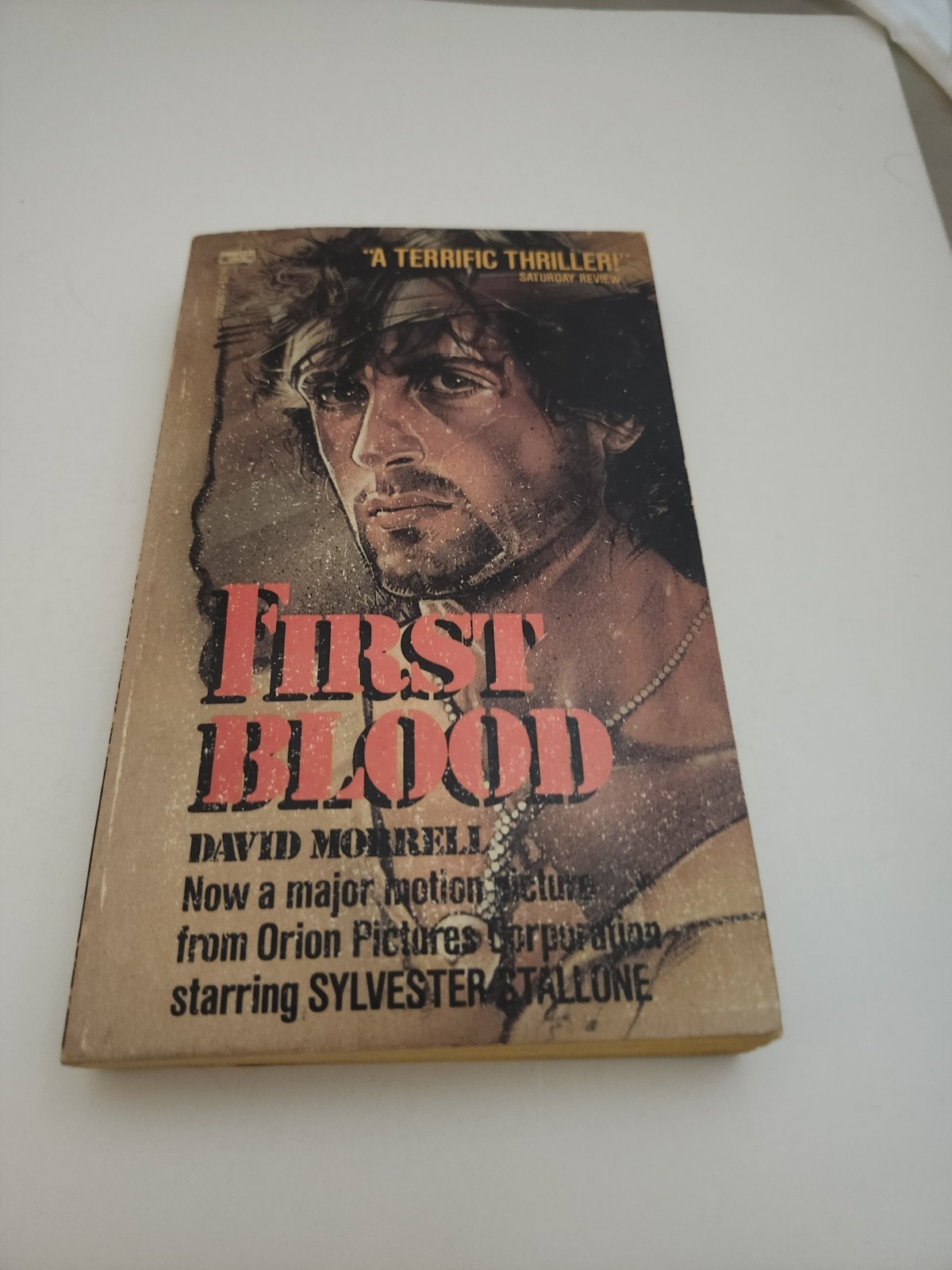 First Blood, David Morrell, 1982 Movie Tie-In Sylvester Stallone Cover RARE