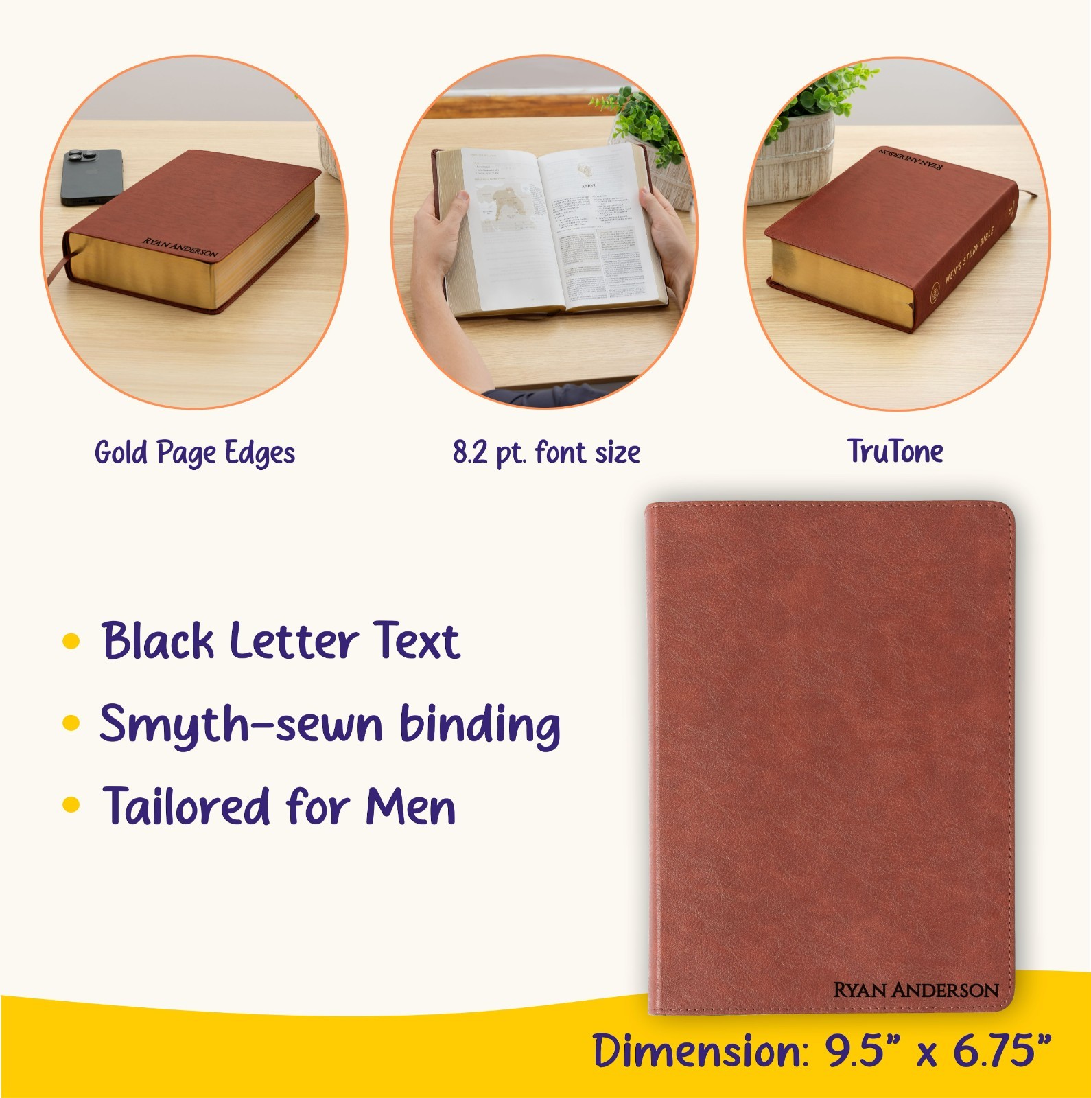 Personalized ESV Bible with Name Engraved, ESV Men’s Study Bible, Baptism Gifts