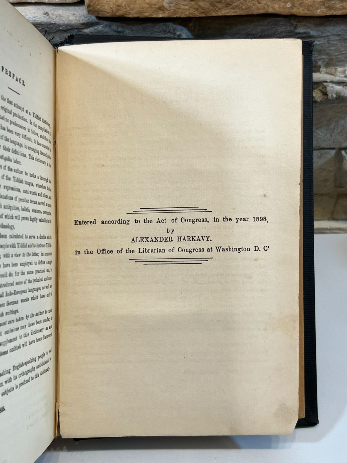 Yiddish-English Dictionary By Alexander Harkavy 1910 Sixth Edition Hardcover