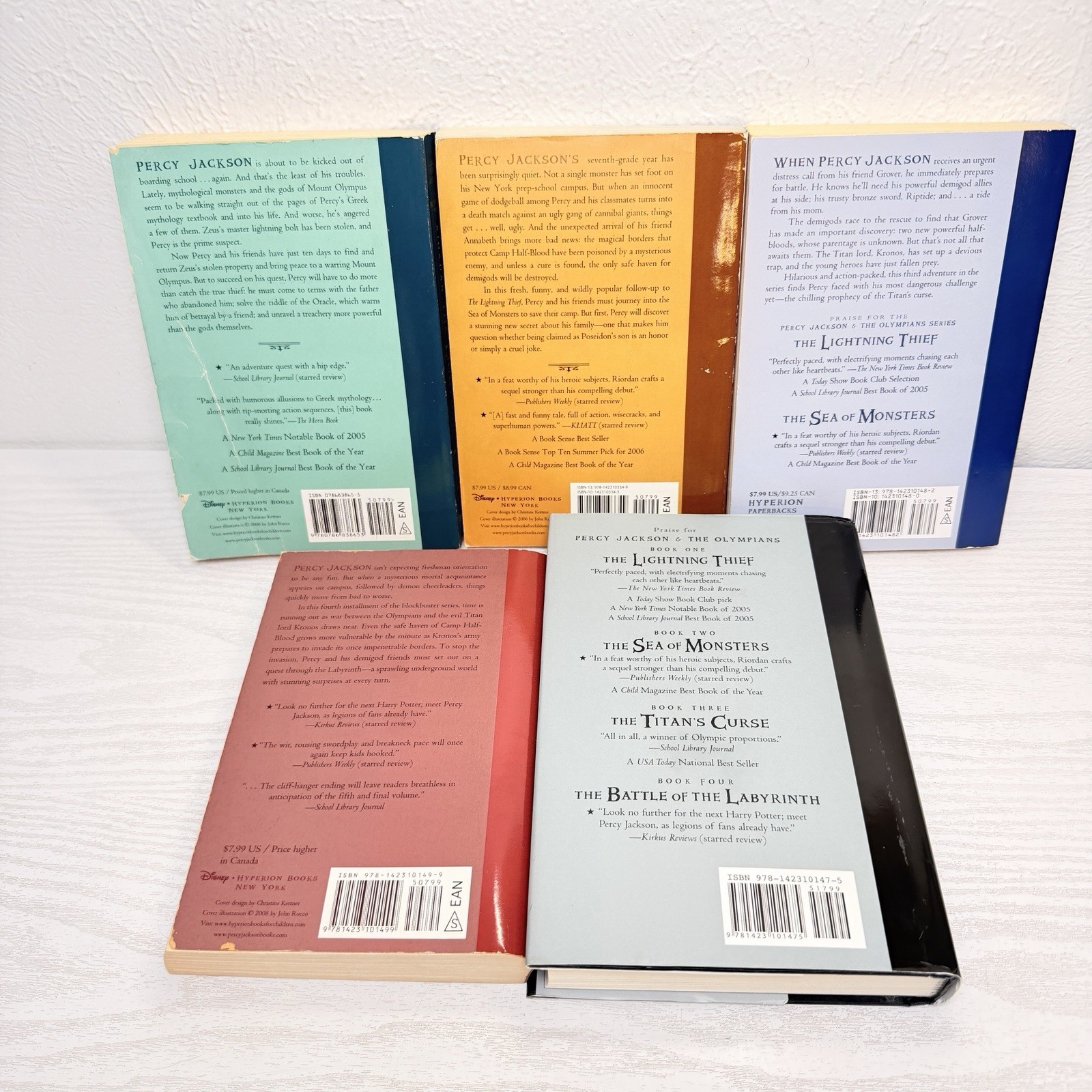 Rick Riordan Percy Jackson & The Olympians Complete Set 4 Trade Paperback 1 HC