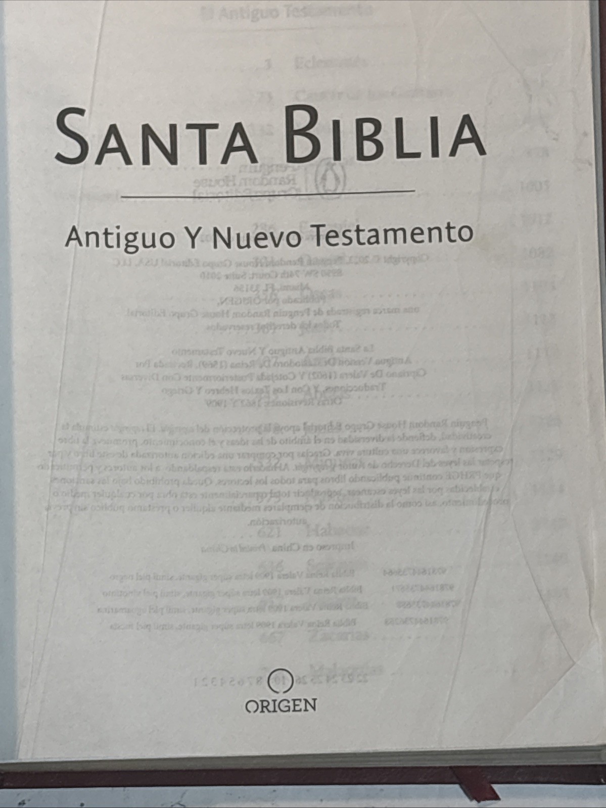 Santa Biblia Reina Valera Letra Gigante Spanish Bible Origen