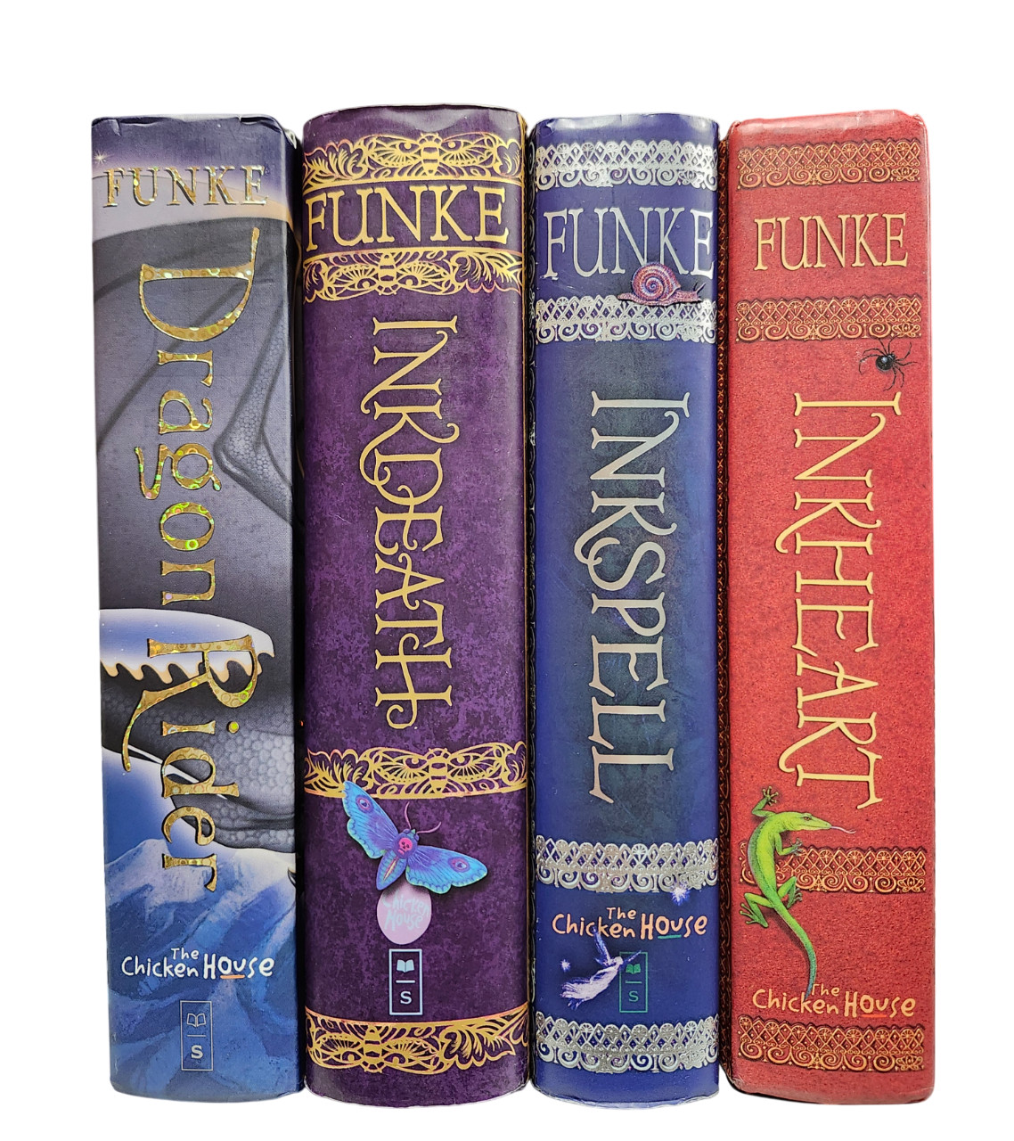 Complete Series Set INKHEART TRILOGY Cornelia Funke Hardcover Lot + Dragon Rider
