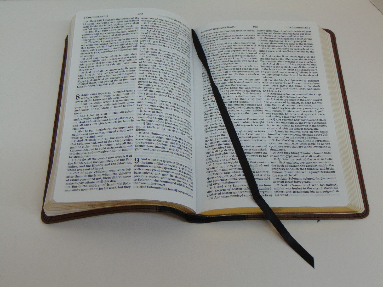 KJV Thinline Bible, Black/Brown Leather-Touch Cover, King James Version