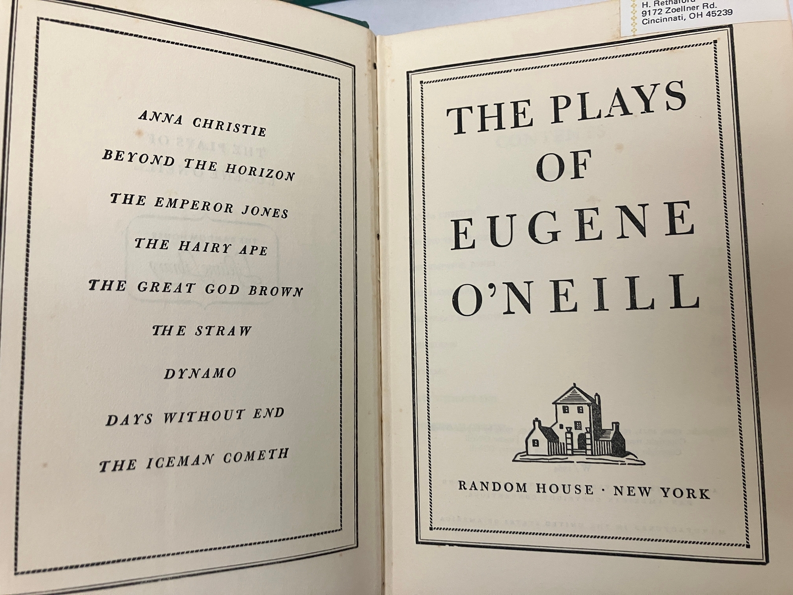 3 VOLUME SET The Plays of Eugene O’Neill Random House Hardcovers