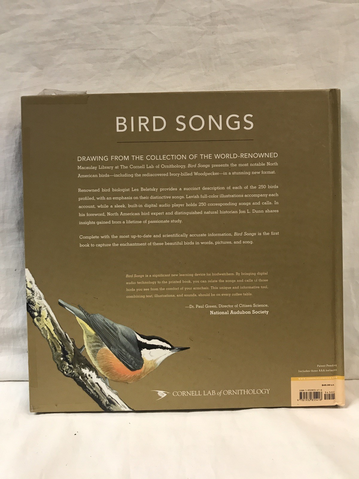 Bird Songs: 250 North American Birds in Song by Les Beletsky 2006 Hardcover