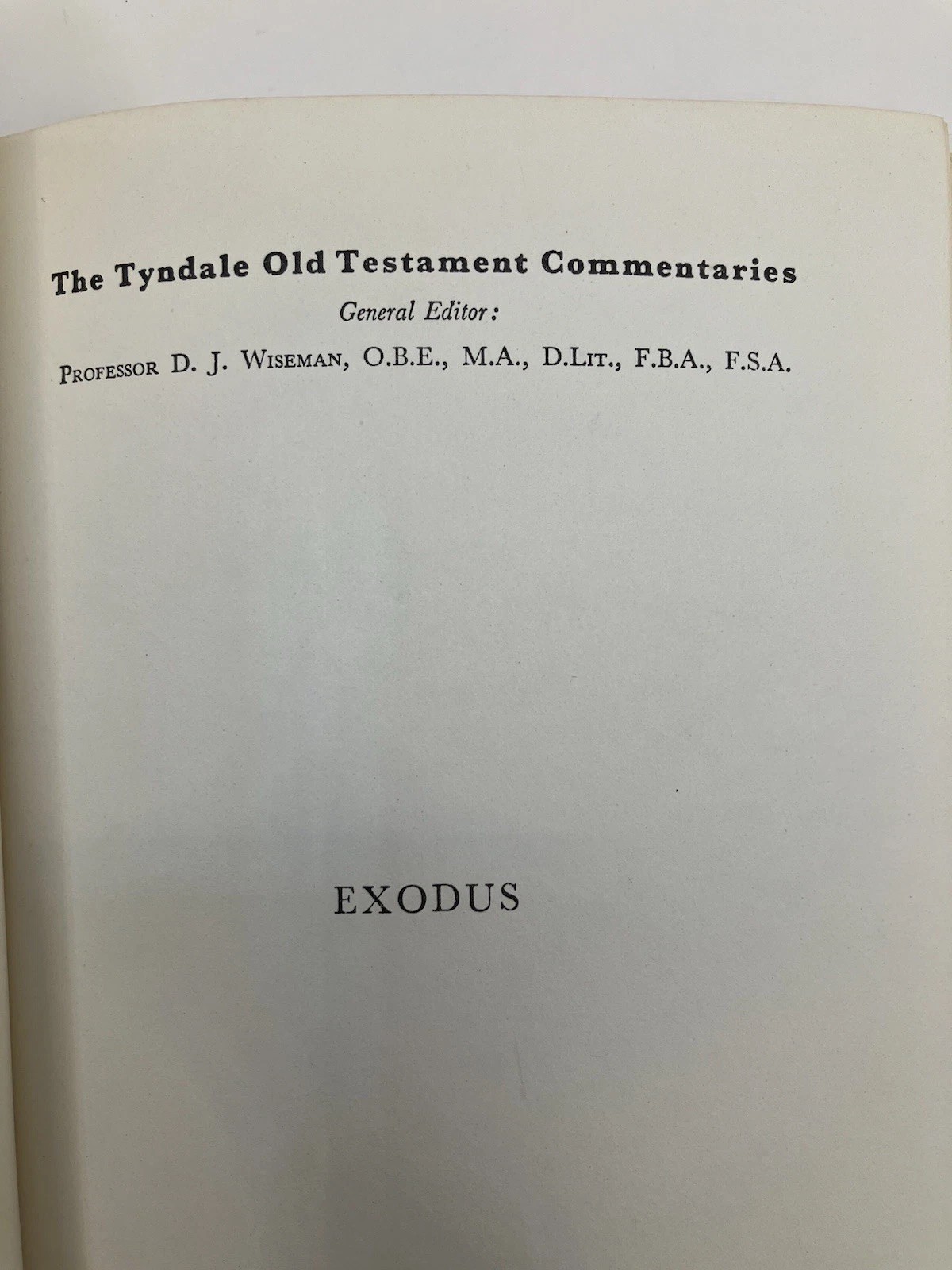 2 Exodus HC 1973 R Alan Cole Tyndale Old Testament Commentary InterVarsity Press