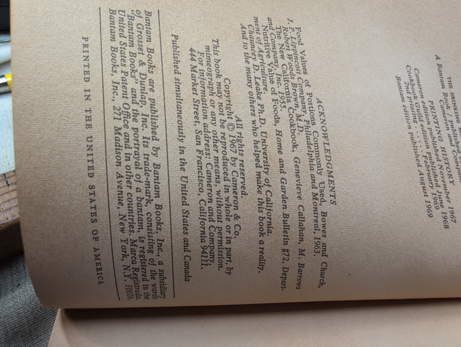 The Drinking Man’s Diet Cookbook Original 1969 Paperback Bantam Edition
