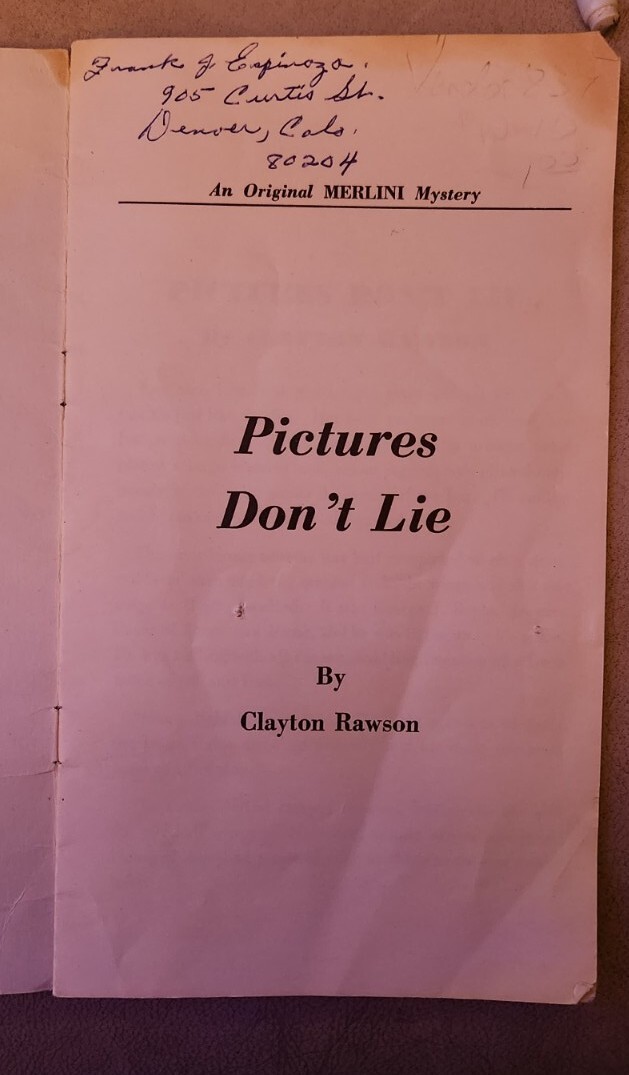 Vintage Copy „Pictures Don’t Lie“ Clayton Rawson 1950 Original Merlini Mystery!