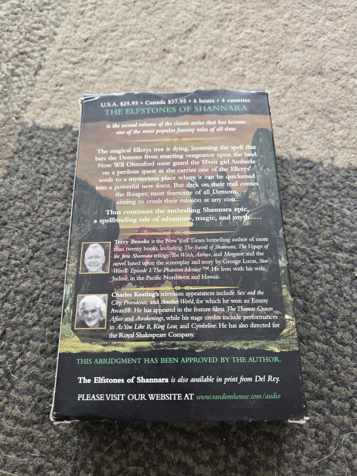 The Elfstones of Shannara by Terry Brooks Audiobook Cassette Audio Book 📖