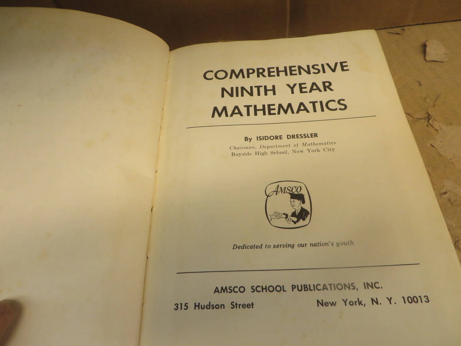VINTAGE TEXTBOOK comprehensive 9TH year mathematics DRESSLER AMSCO 1966