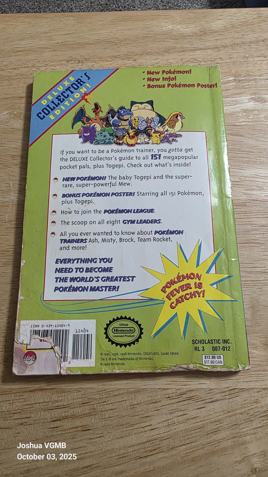 Official Pokemon Handbook by Maria S. Barbo (1999, Trade Paperback) (No Poster)