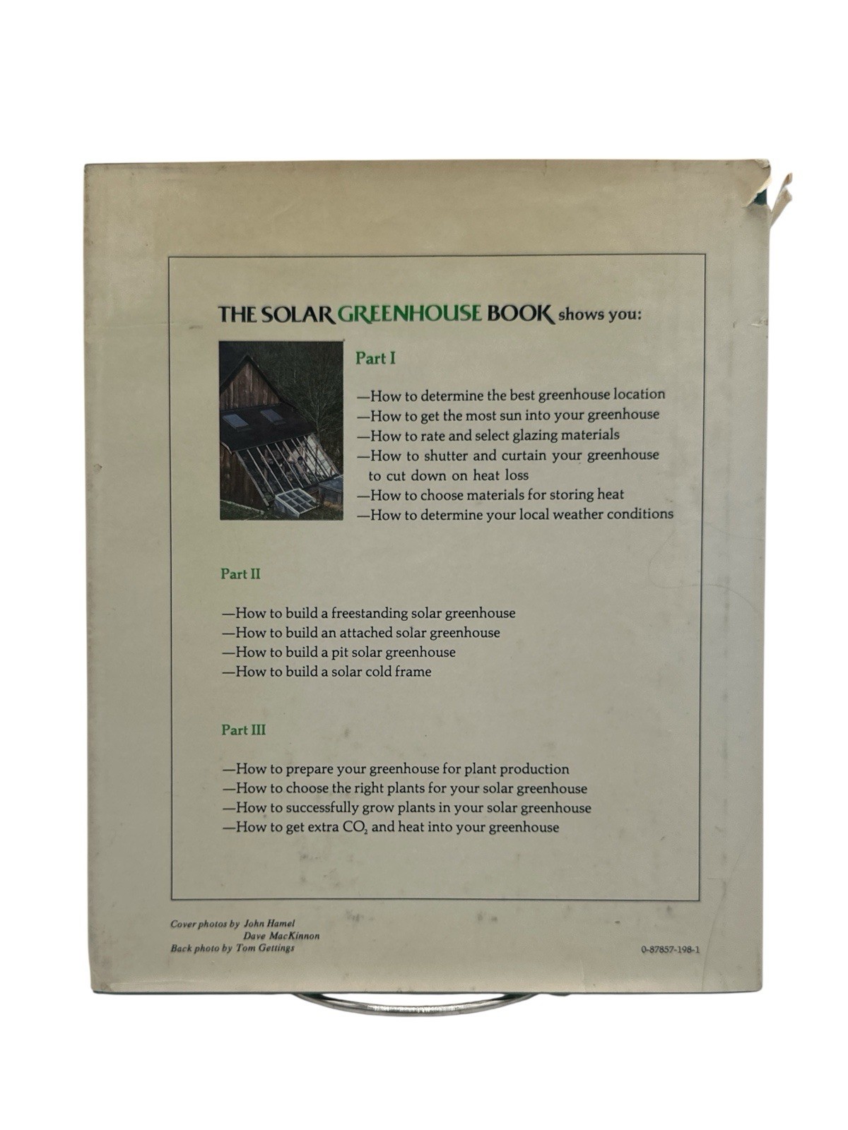 BOOK-„The Solar Greenhouse Book“ 1978 James McCullagh Illustrated 328 Pages -A1