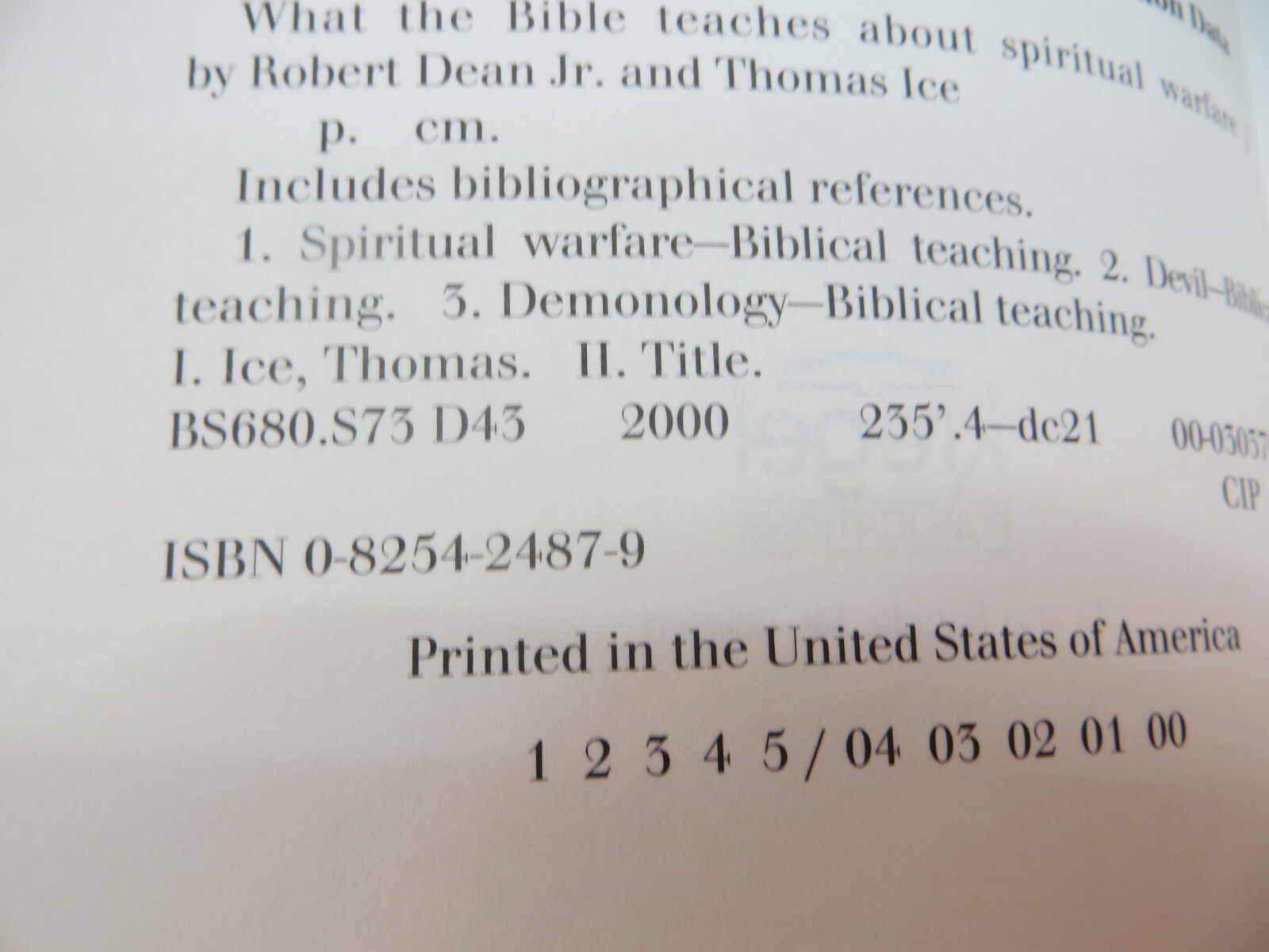 What The Bible Teaches About SPIRITUAL WARFARE by Robert Dean Jr. and Thomas Ice
