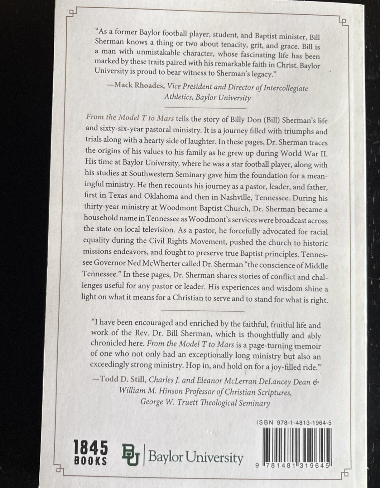 From the Model T to Mars by Bill Sherman Paperback Book