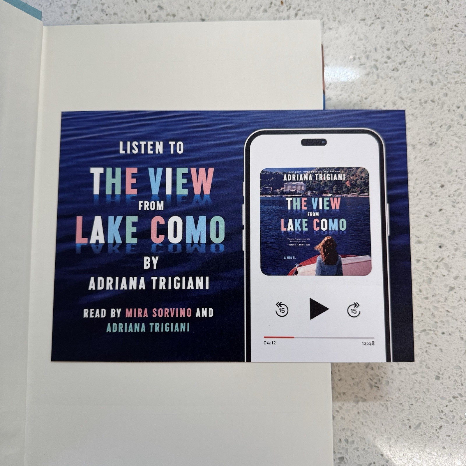The View from Lake Como by Adriana Trigiani Brand New Hardcover Book + Audiobook