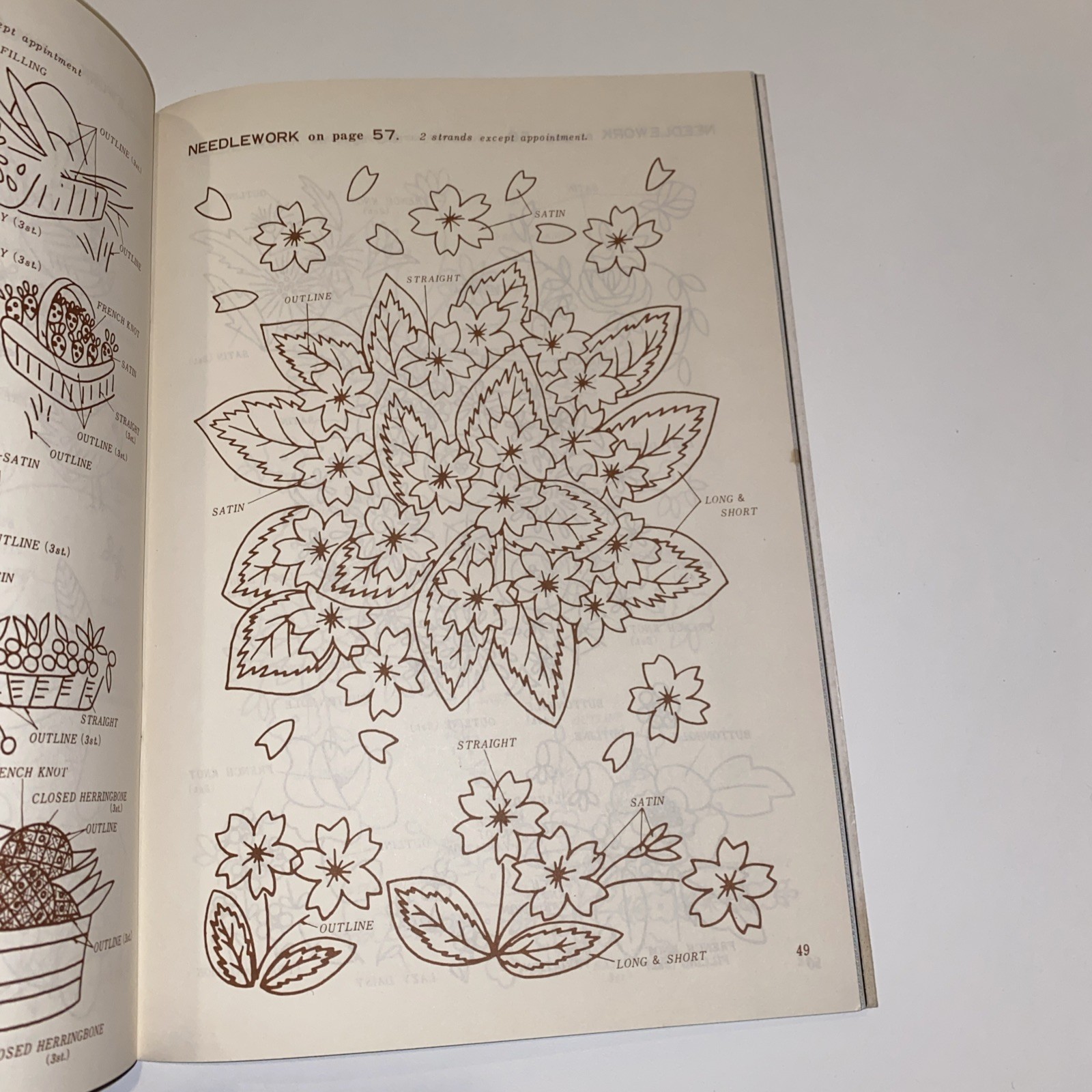Vintage Easy Embroidery Ondori Paperback 84 Pages 1971 Florals, Animals, Crests