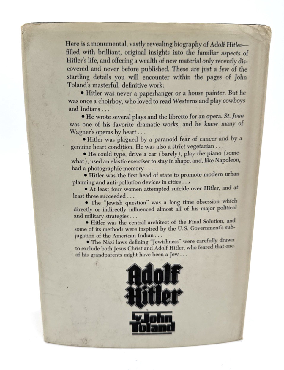 Adolf Hitler John Toland HC DJ Volume 1