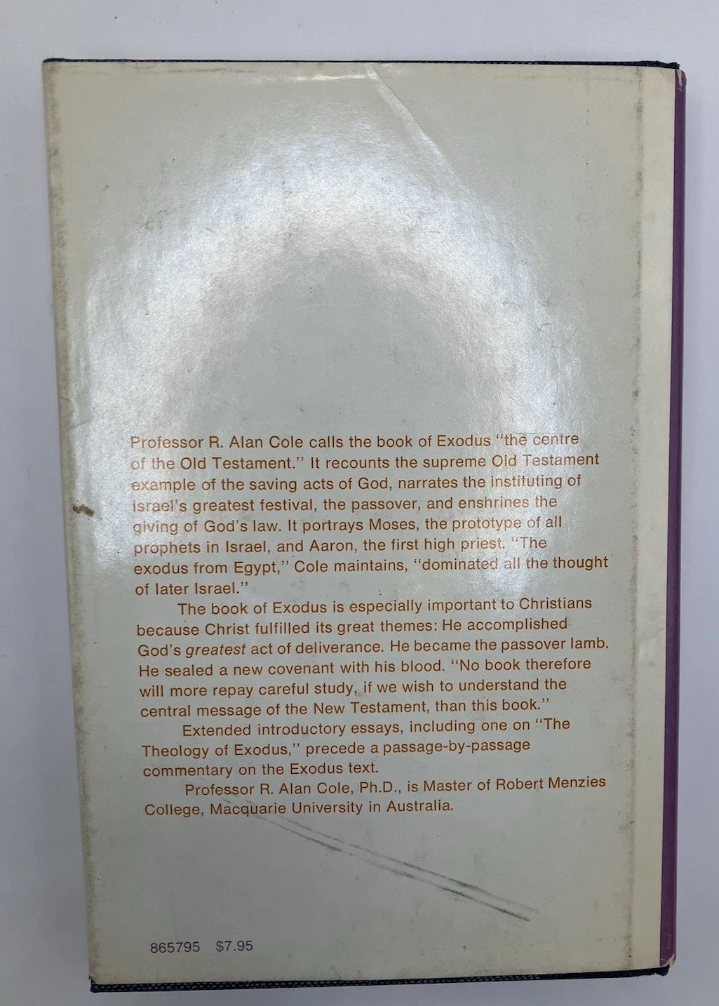 2 Exodus HC 1973 R Alan Cole Tyndale Old Testament Commentary InterVarsity Press