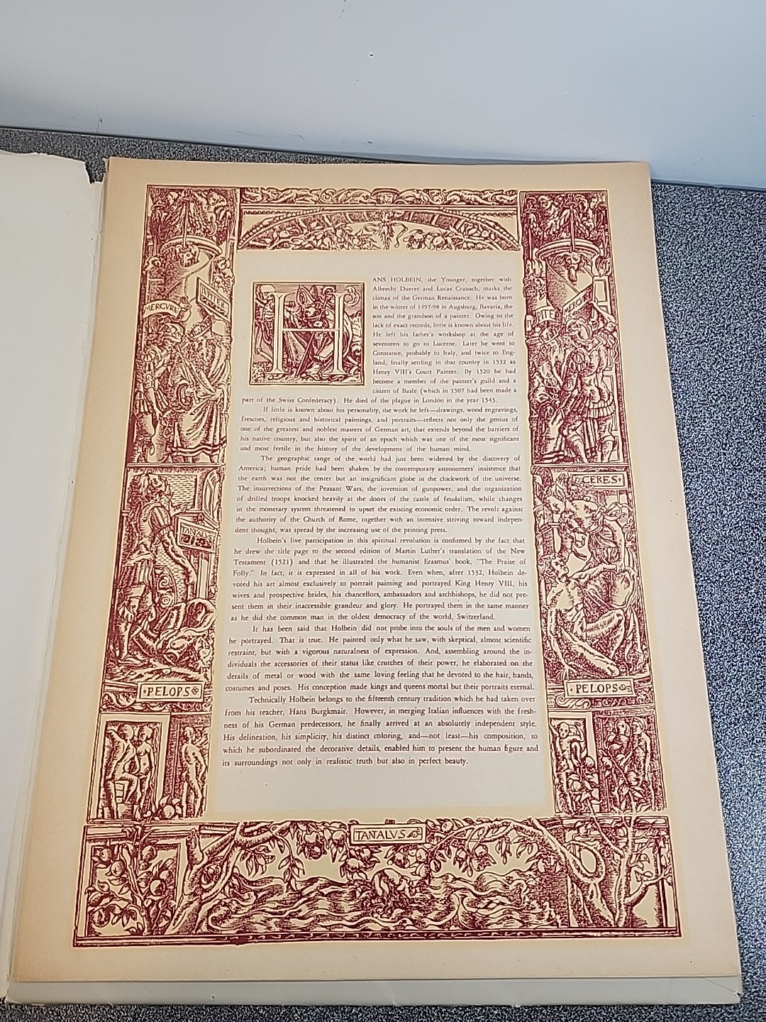 Hans Holbein: Portrait of Work Of Art ,Frederick Ungar- 12 Pages