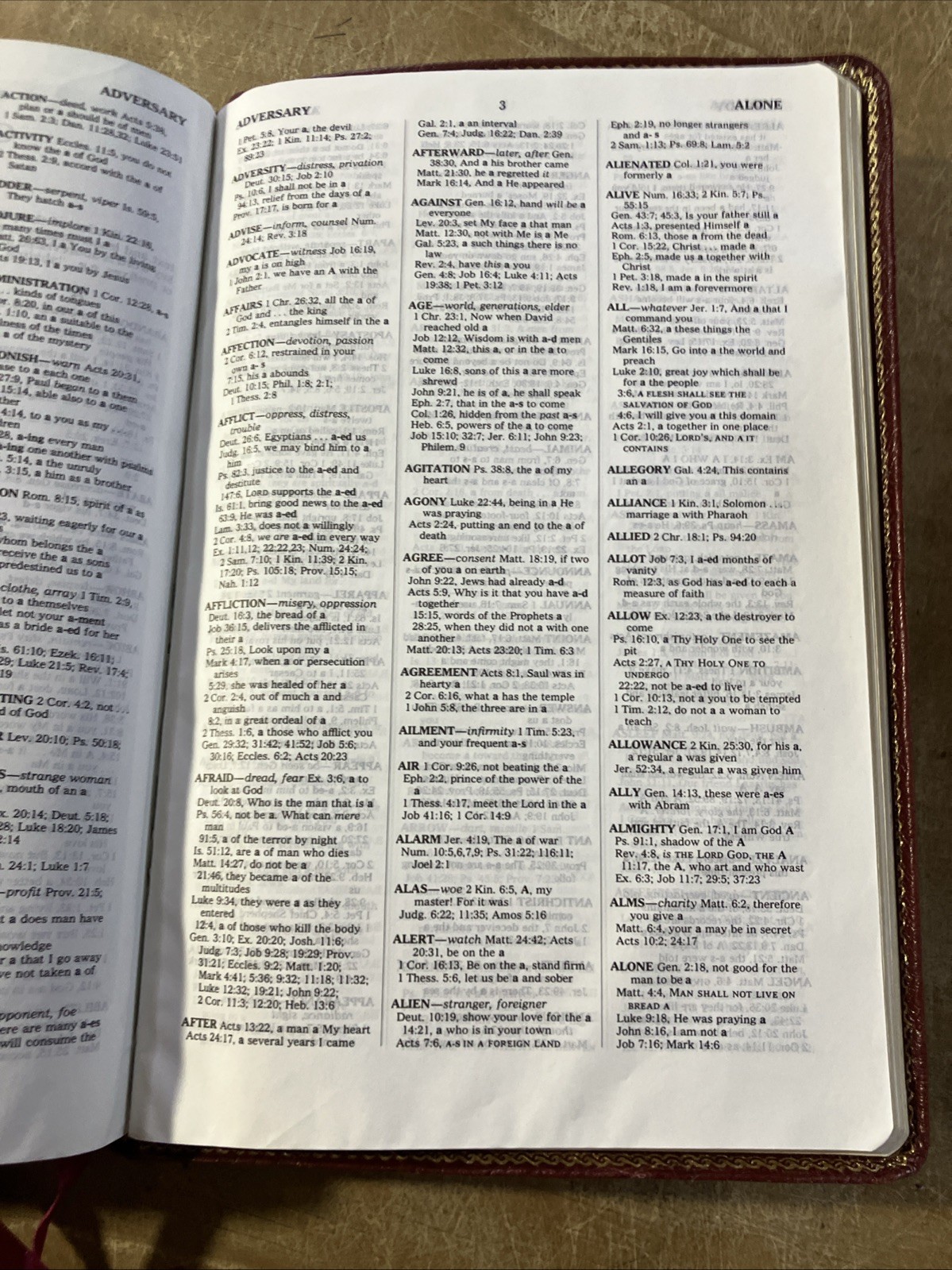 NASB New Open Bible Study Edition Burgundy Genuine Leather 1990 USA 1976BG