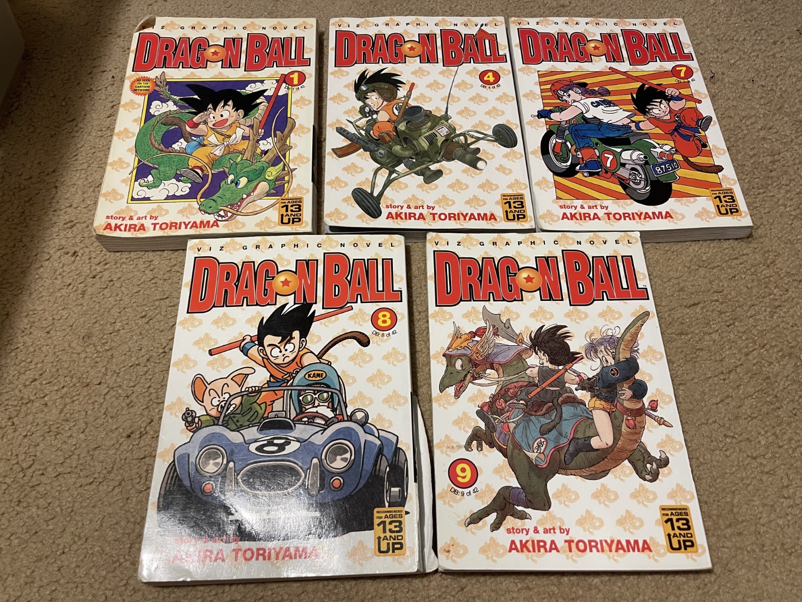 Dragon Ball Z Vol. 1 4 7 8 9 Akira Toriyama VIZ Graphic Novel (2001) acceptable