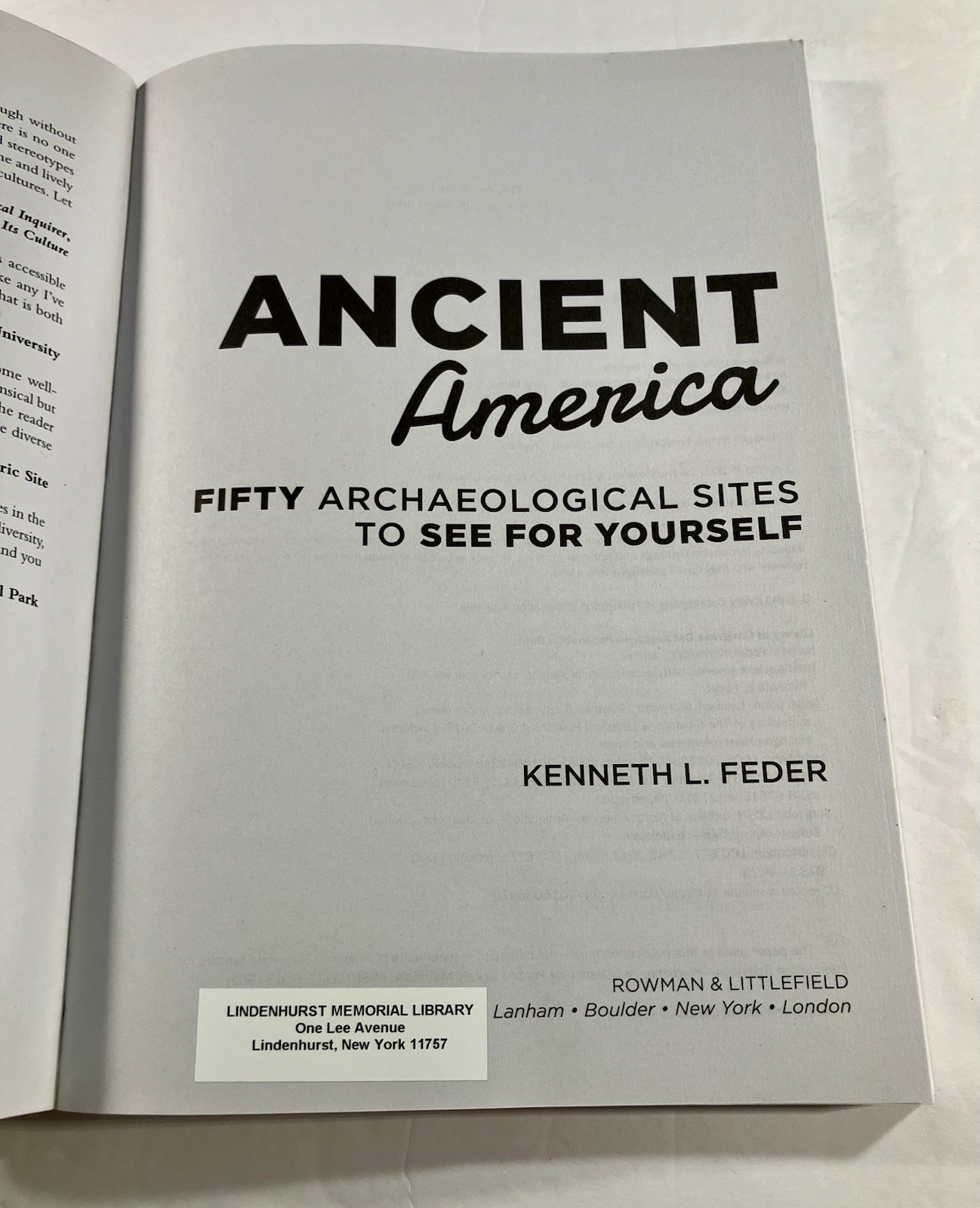 Ancient America: Fifty Archaeological Sites to See for Yourself by Feder Centra,