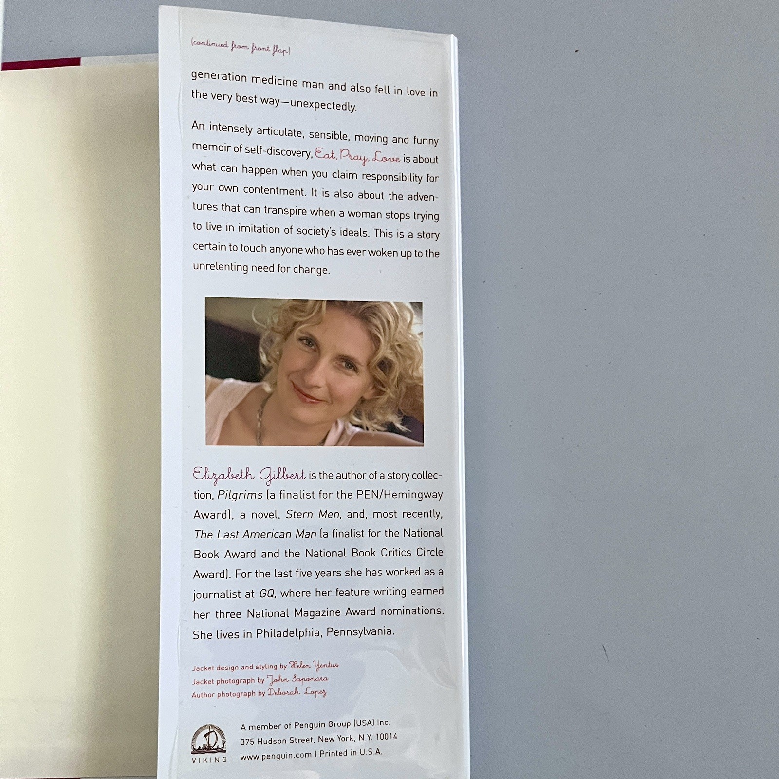 Signed 1st/1st 2006 HC Eat Pray Love by Elizabeth Gilbert