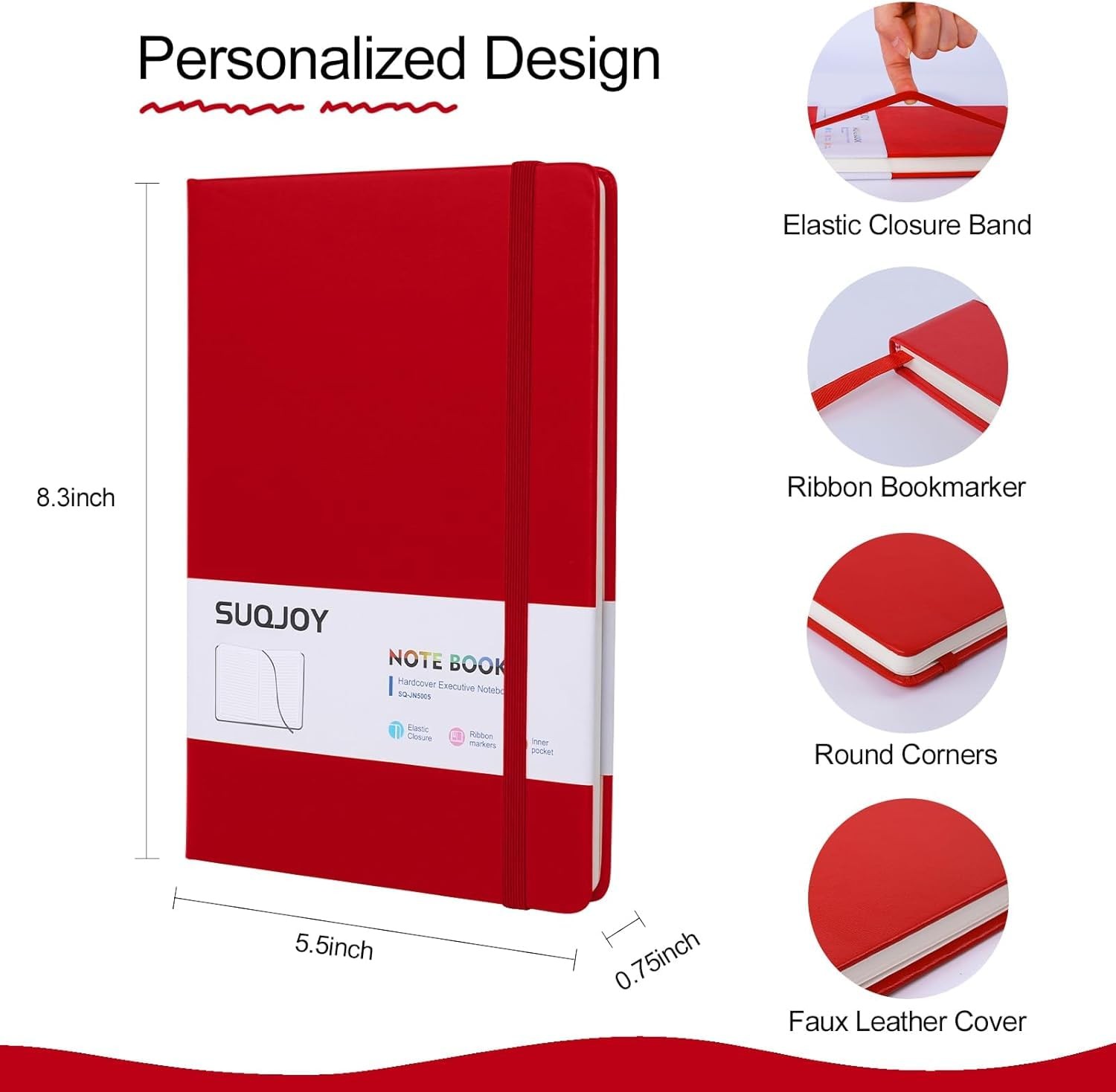 Lined Journal Notebooks, 6 Pack 160 Pages, 5.5x 8.2-Inch Journals for Women M…