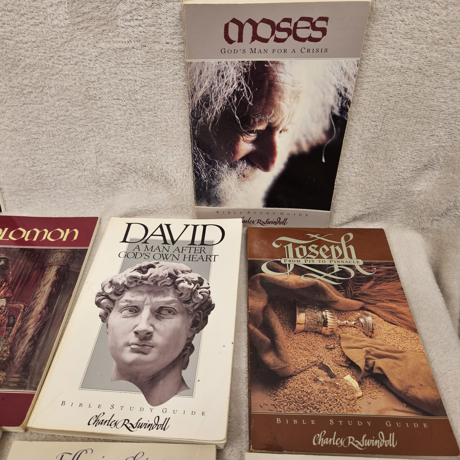 Charles L. Swindoll Book Lot Of 10 Bible Study Guidea Moses Jesus Our Lord PB