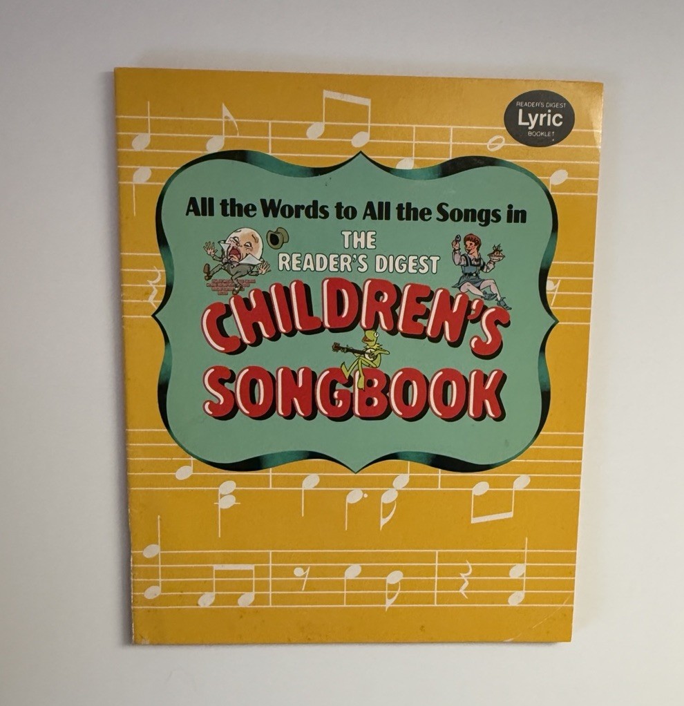 The Reader’s Digest Children’s Songbook 1985 HC Spiral Bound With Words Booklet