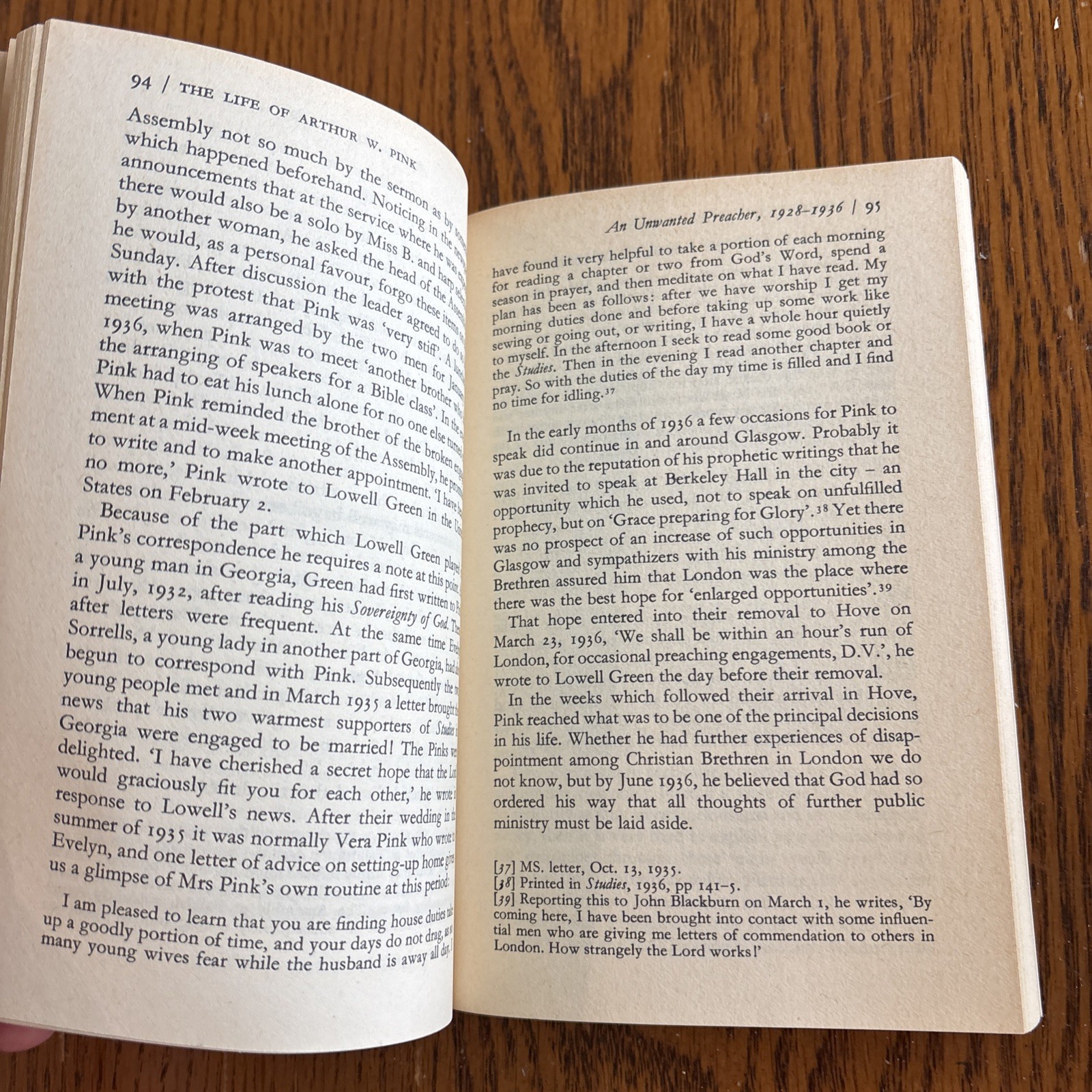The Life Of Arthur W. Pink By Iain H. Murray PB