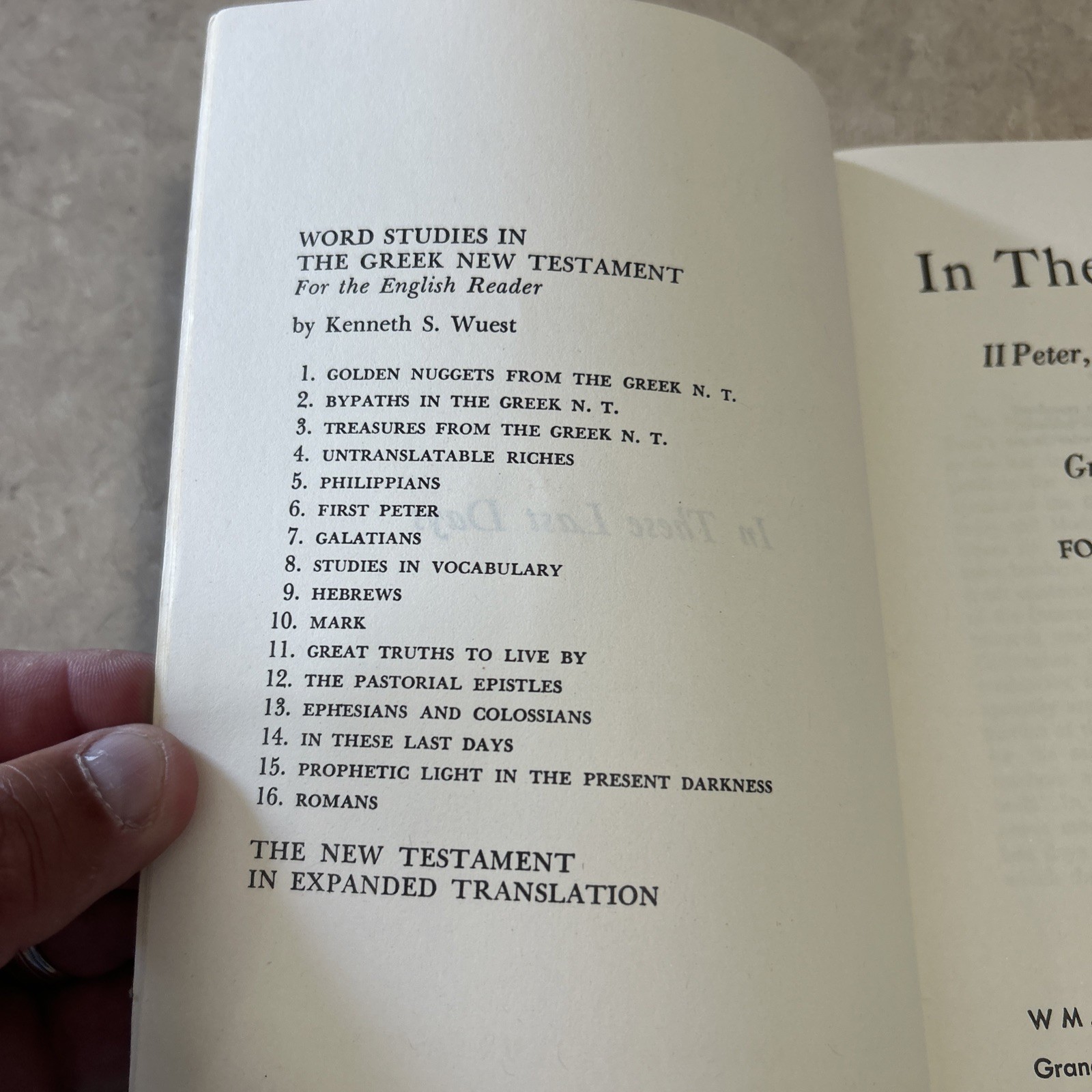 Wuest’s Word Studies „In These Last Days“ Greek New Testament Bible Study