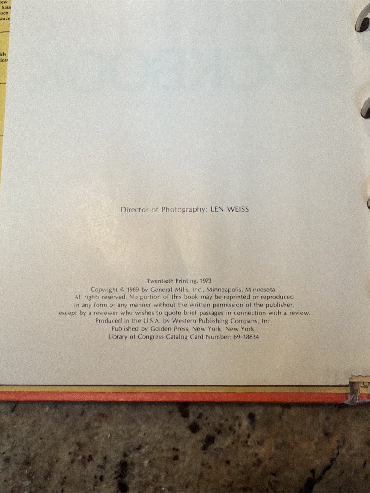 Vintage Betty Crocker’s Cookbook 1973 12th Printing Pie Cover Book Crocker