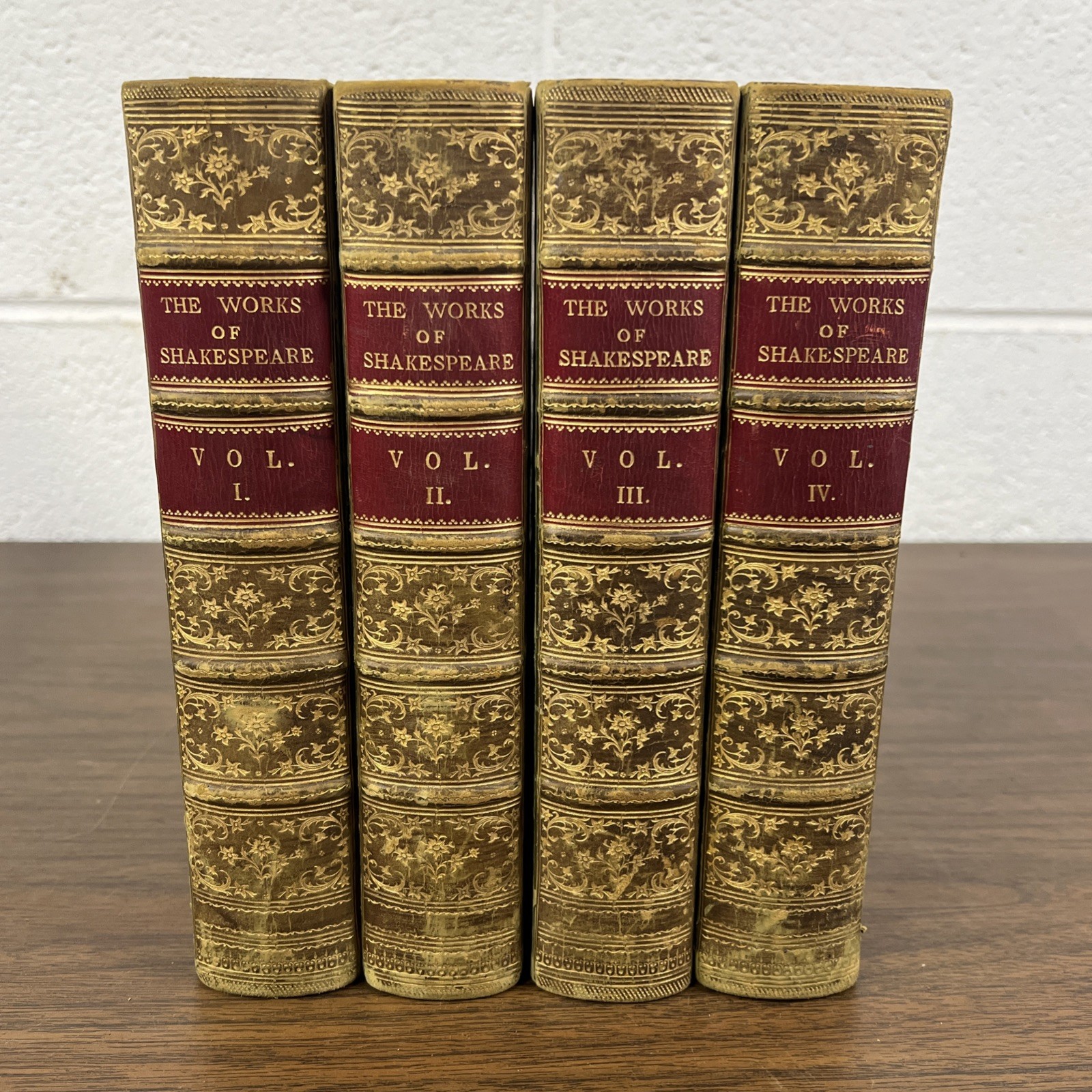 The Works Of William Shakespeare Four Volume Set 1866, D. Appleton & Co. Marbled