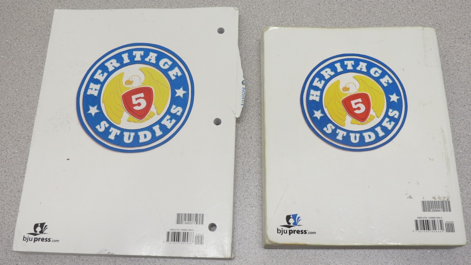 Lot of 2 – Heritage Studies 5 – Fourth Edition BJU – Activity Manual & textbook