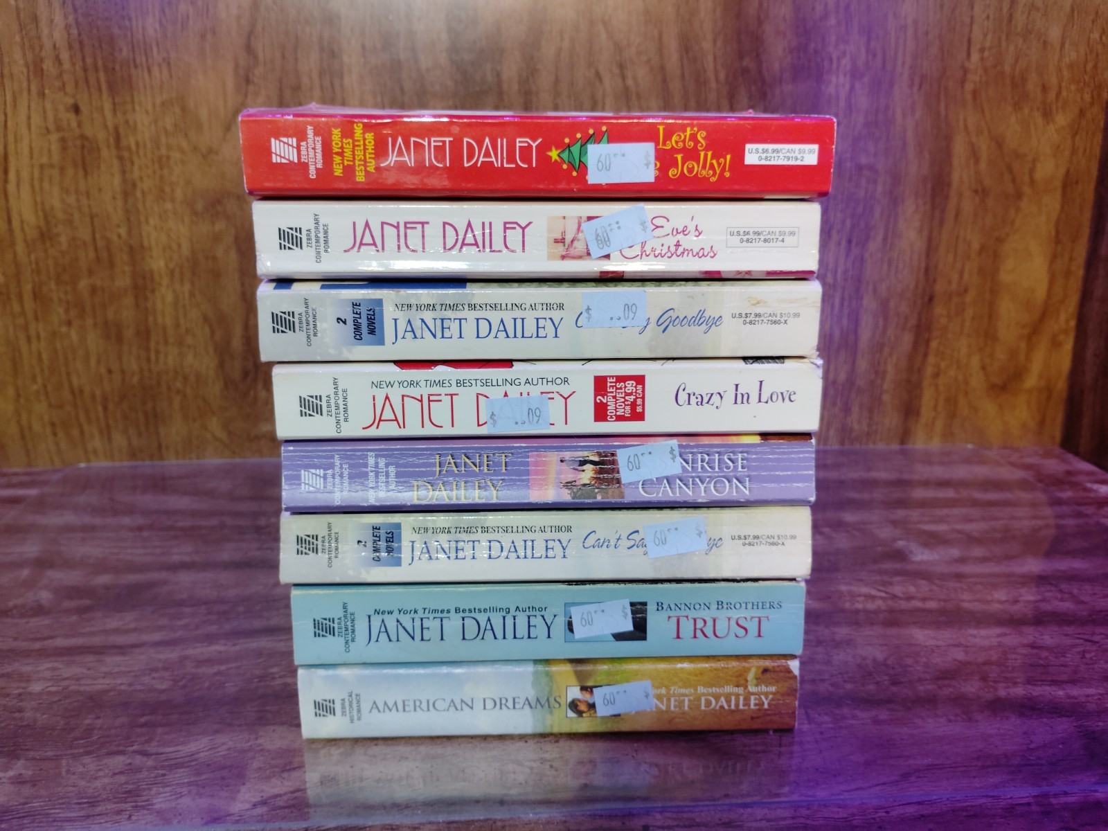 Janet Dailey 8-Book Lot Contemporary Romance Zebra Paperbacks Mixed Titles