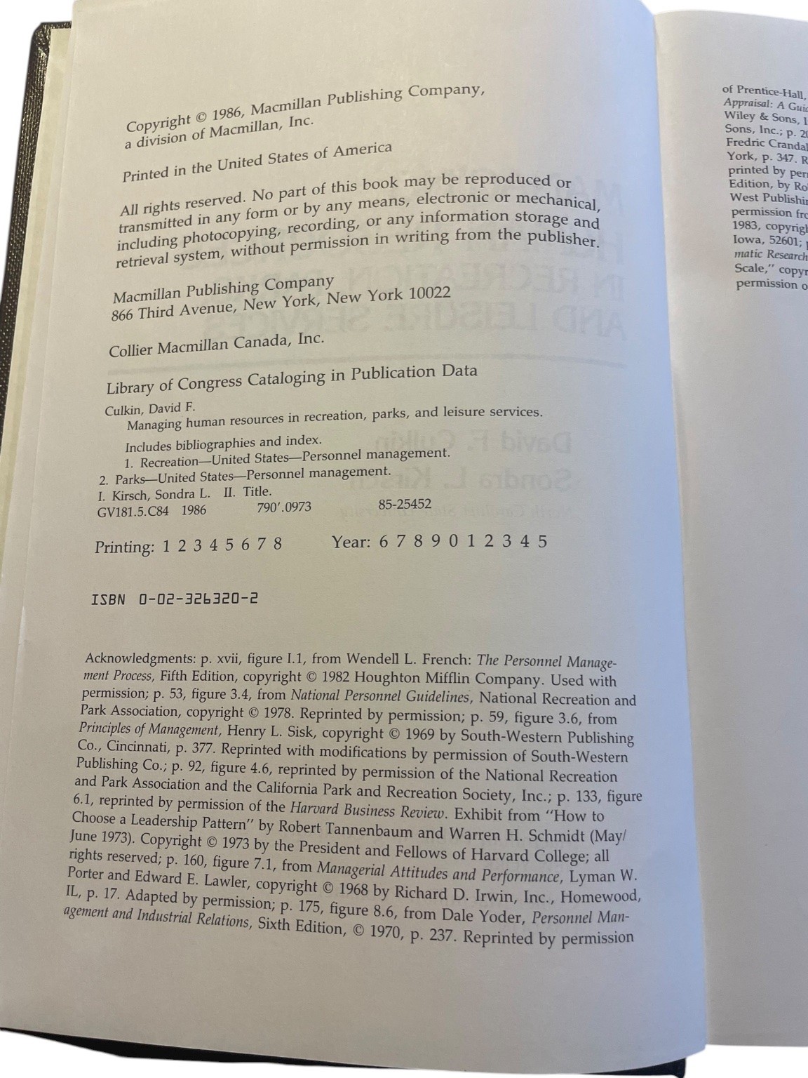 Managing Human Resources in Recreation Parks and Leisure Services Culkin 1986