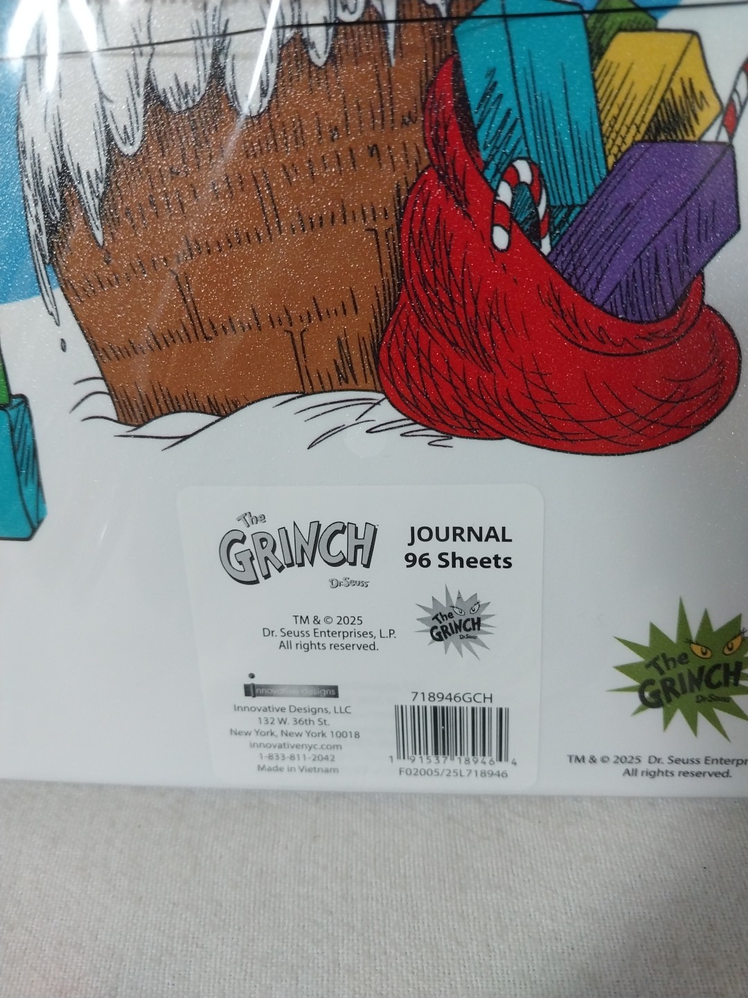 New The Grinch Journal Dr. Seuss Christmas/Holiday Feelin Grinchy 96 Pages