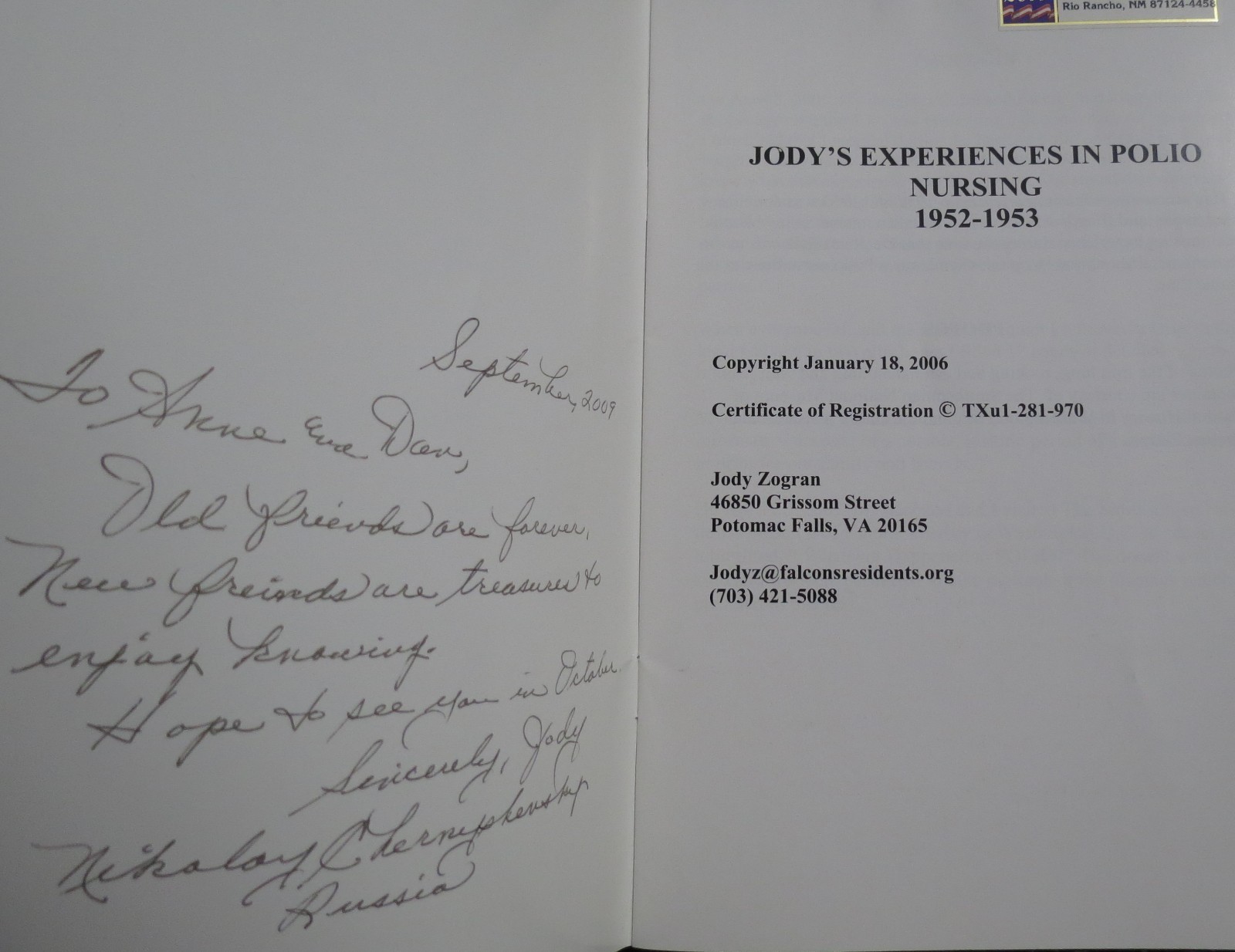 JODY’S EXPERIENCES IN POLIO NURSING 1952-1953 Pittsburgh ZOGRAN Iron Lung HEALTH
