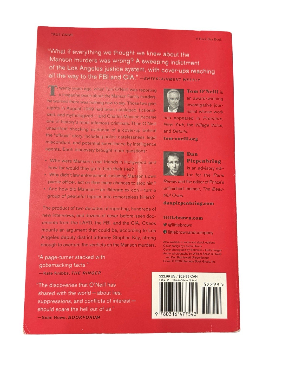 Chaos: Charles Manson, the CIA by Tom O’Neill (2020, Trade Paperback)