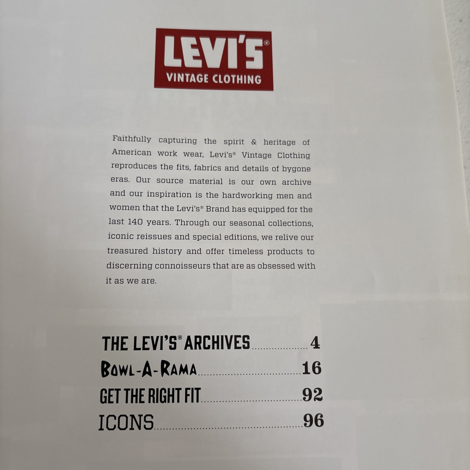 Levi’s Vintage Clothing Spring Summer 2015 hardcover