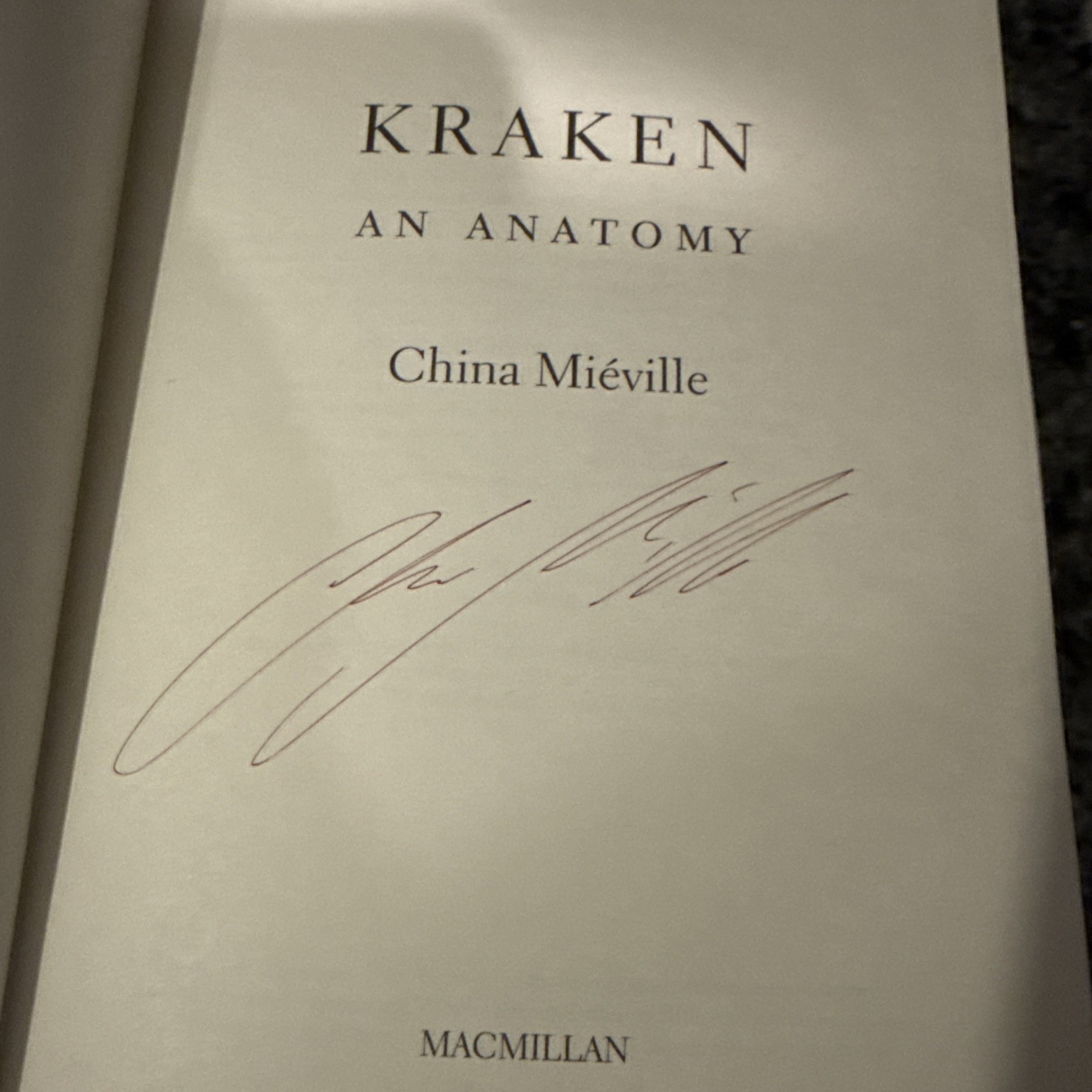 Kraken – China Miéville – Signed UK First Edition HCDJ New Weird Urban Fantasy