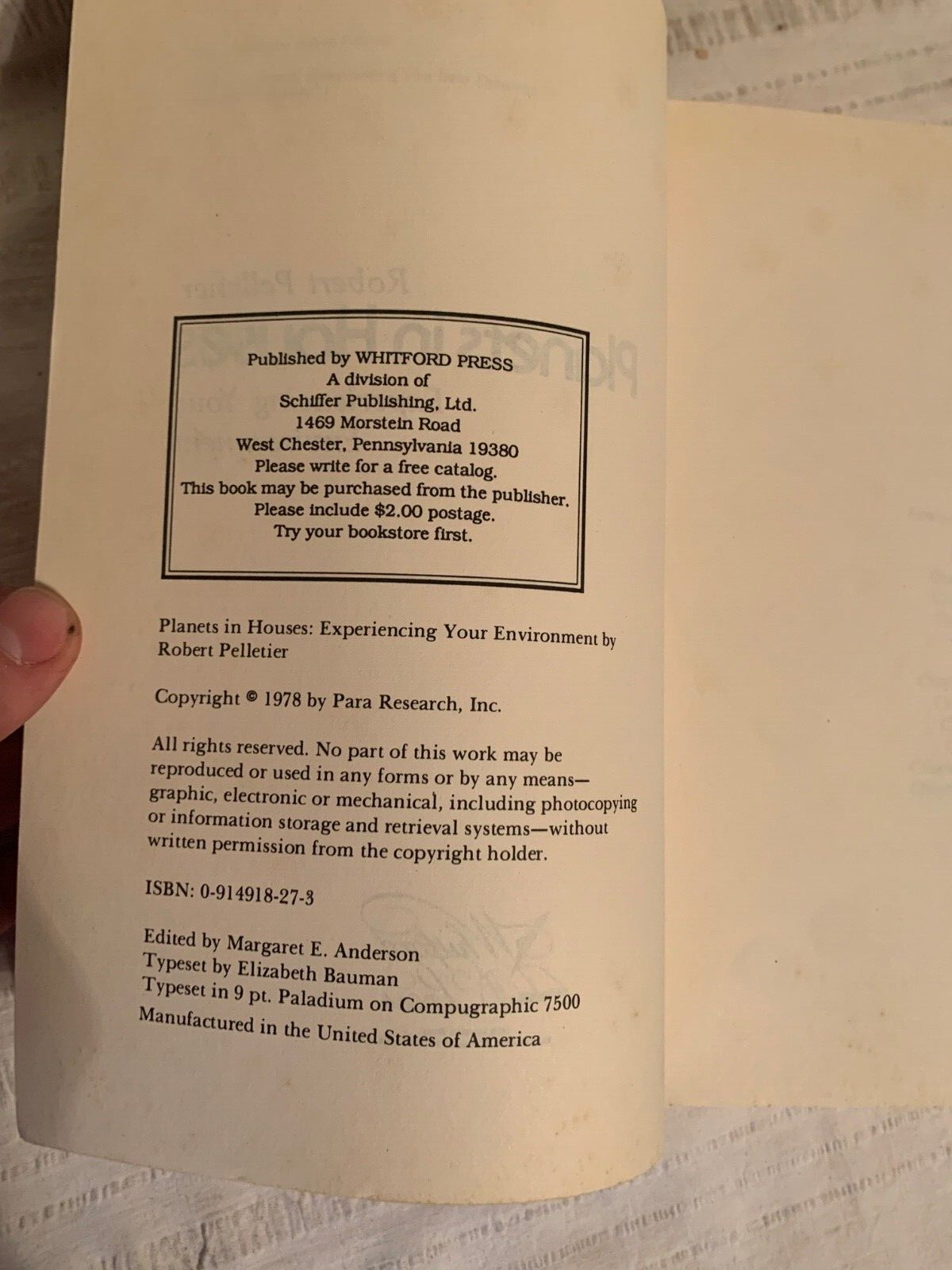 Planets in Houses : Experiencing Your Environment by Robert Pelletier 1978